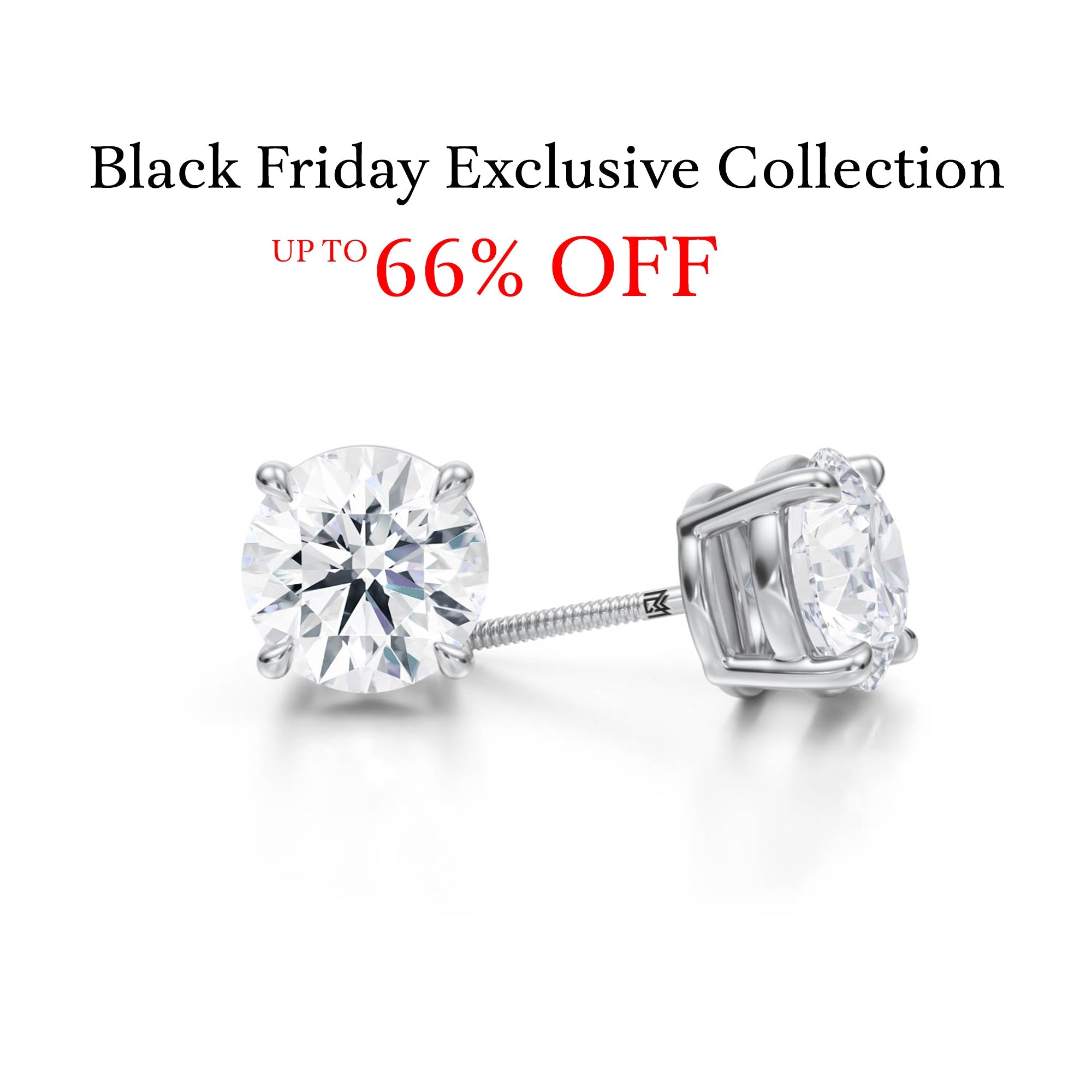 Black Friday Lab Grown Diamond Stud Earrings