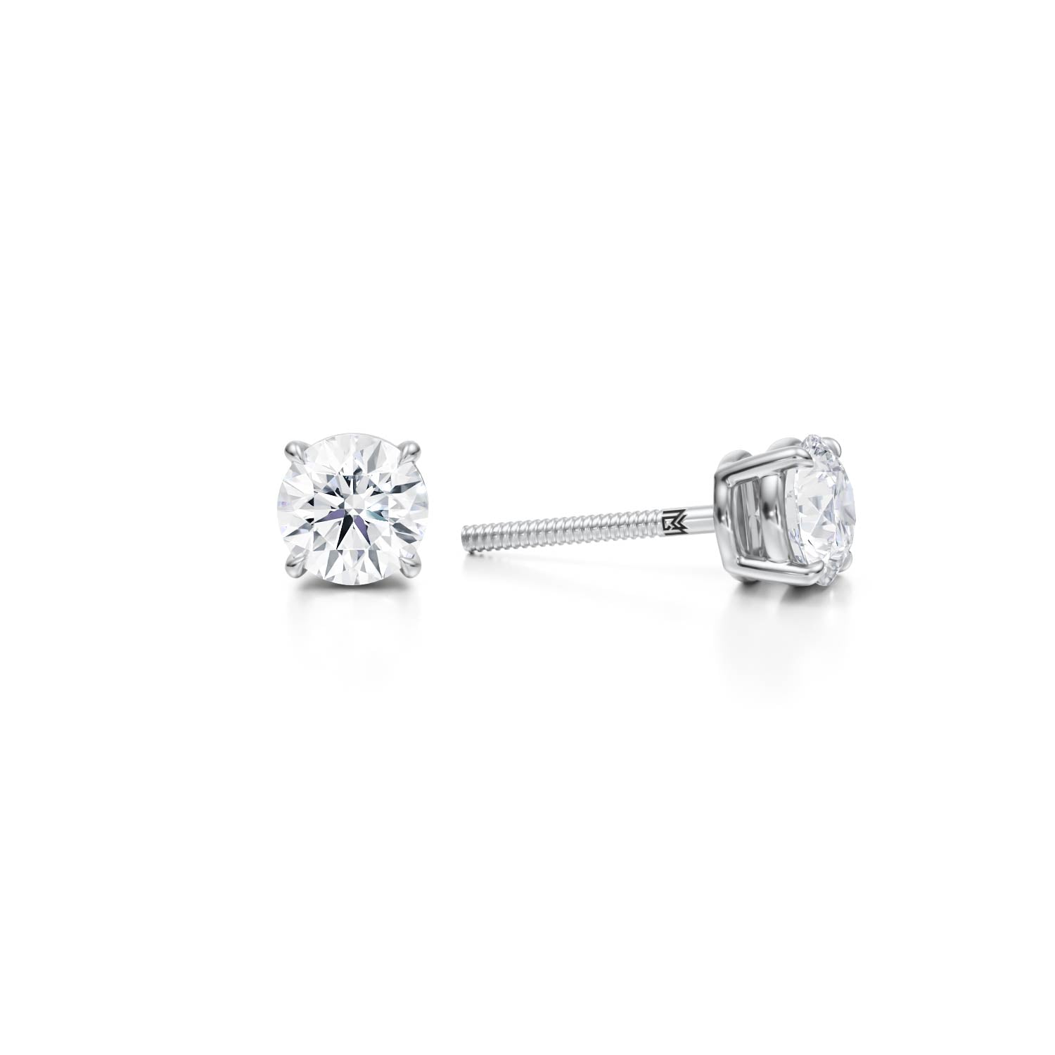 1.00 Carat Total Weight Round Lab Grown Diamond Stud Earrings (E-F VS1) - Michael Gabriels
