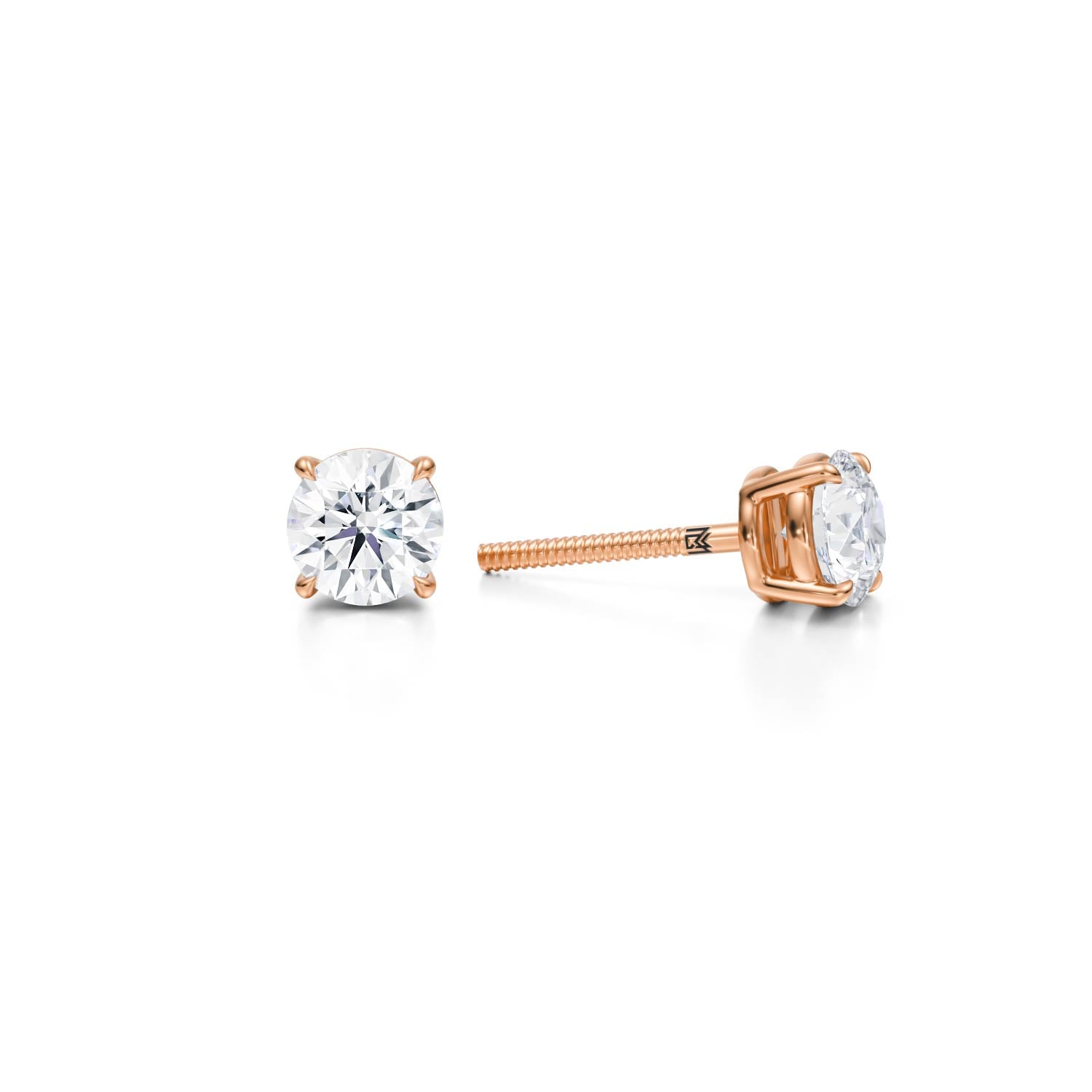 1.00 Carat Total Weight Round Lab Grown Diamond Stud Earrings (E-F VS1) - Michael Gabriels