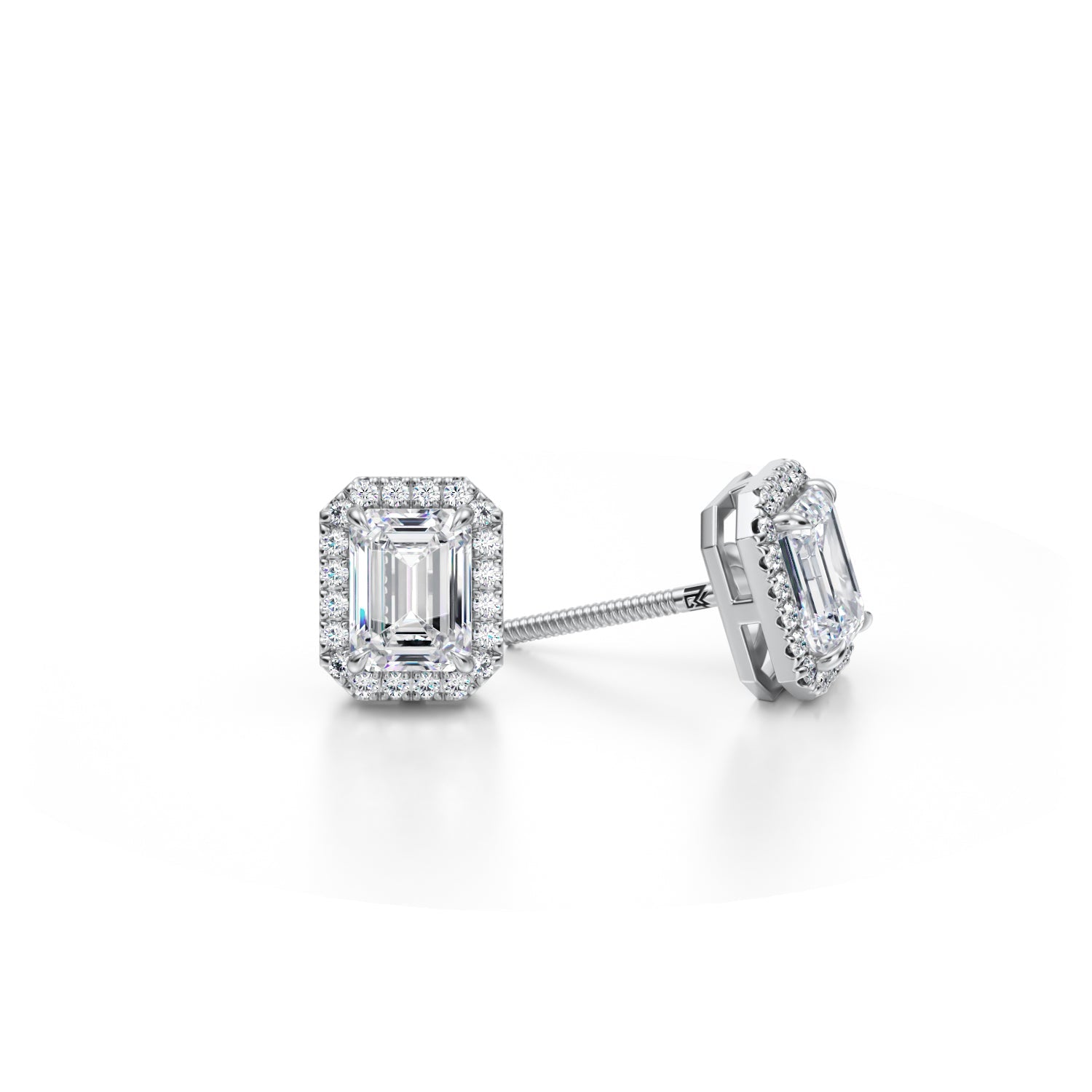 1.25 Carat Emerald Halo Stud Earrings - Michael Gabriels