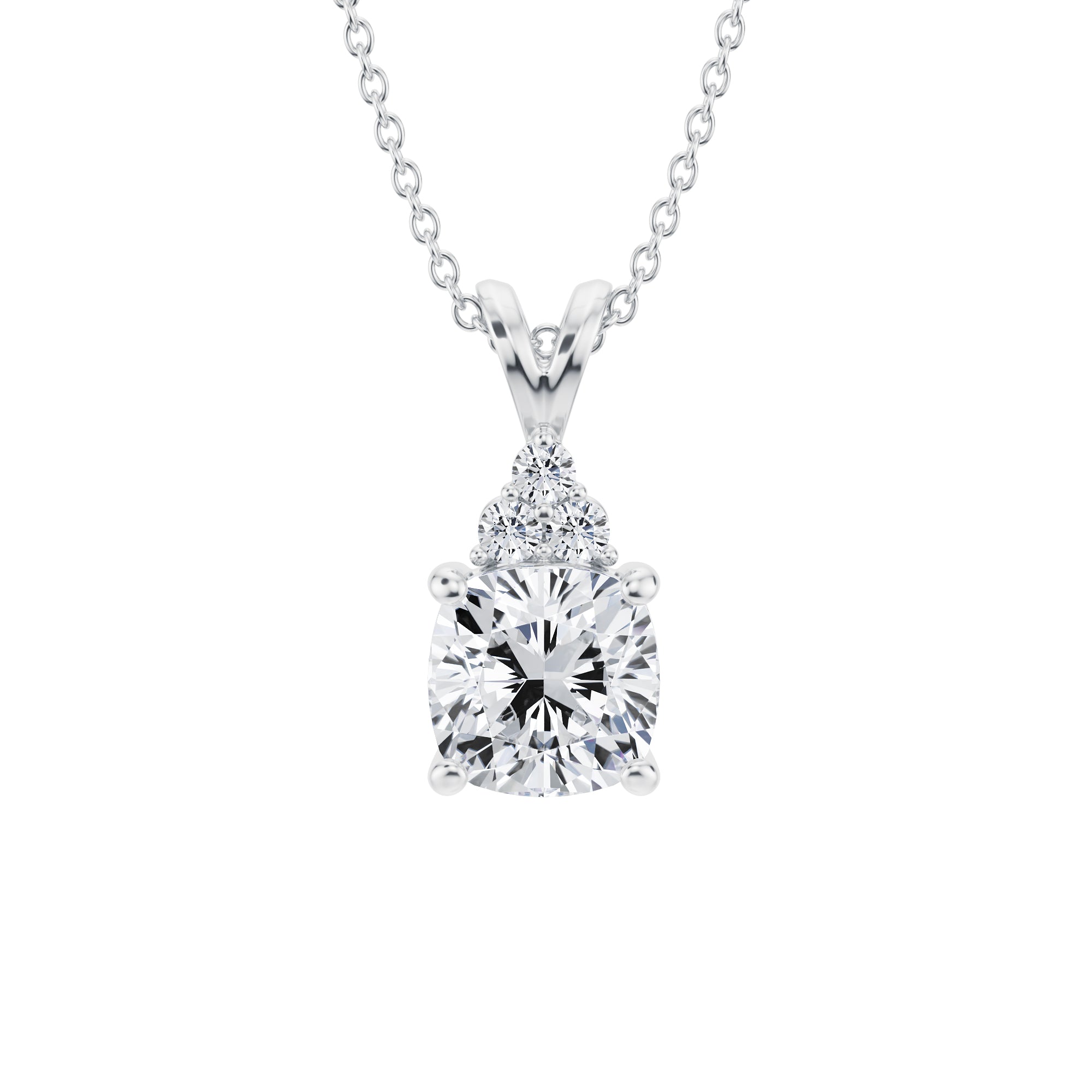 1.5 Carat Cushion Royal Round Cluster Pendant - Michael Gabriels