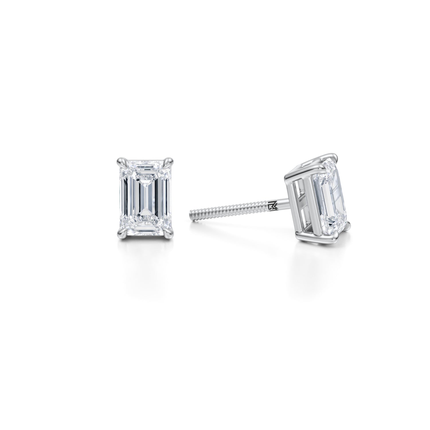 1.5 Carat Emerald Lab Grown Diamond Stud Earrings - Michael Gabriels