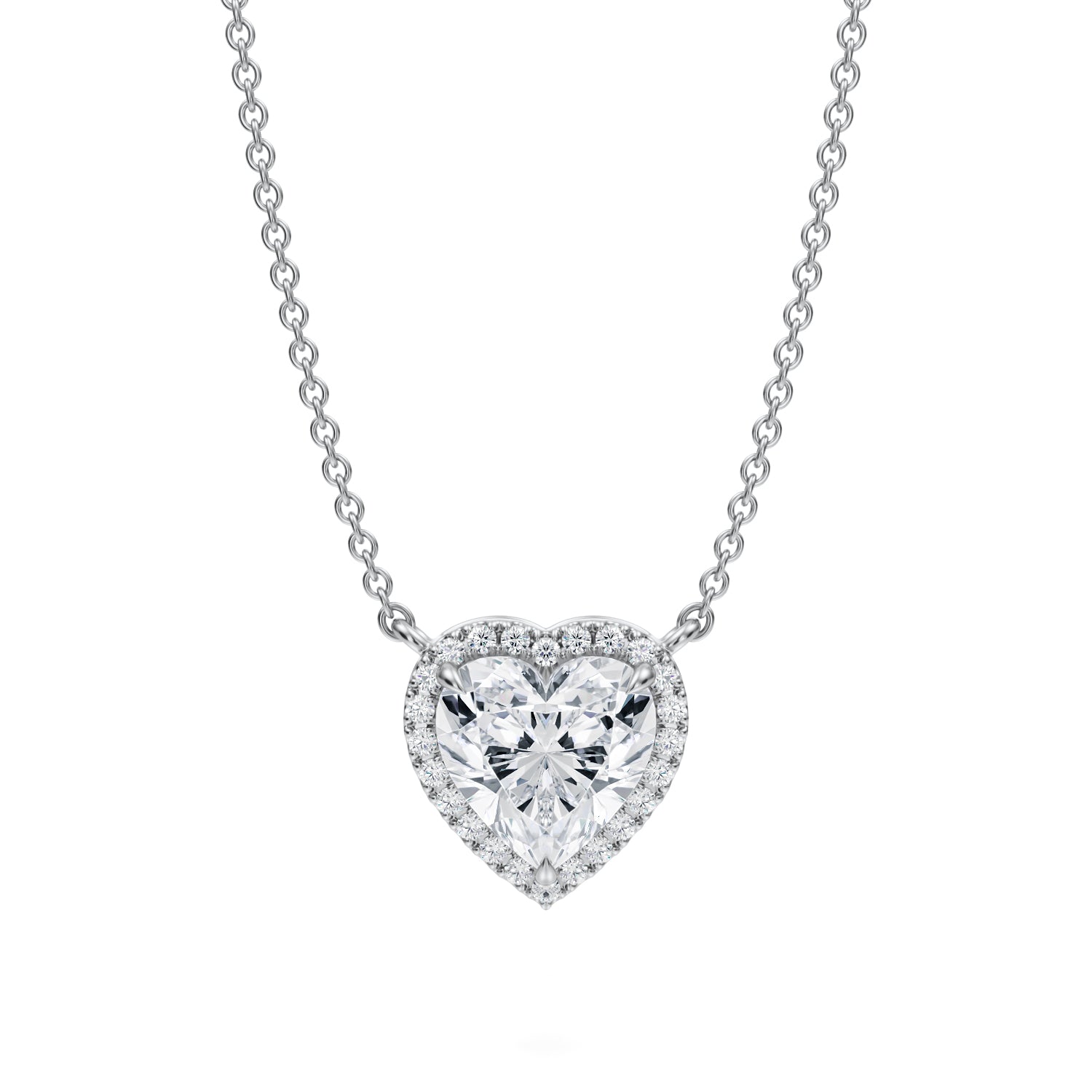 1.5 Carat Heart Shape Classic Halo Pendant - Michael Gabriels