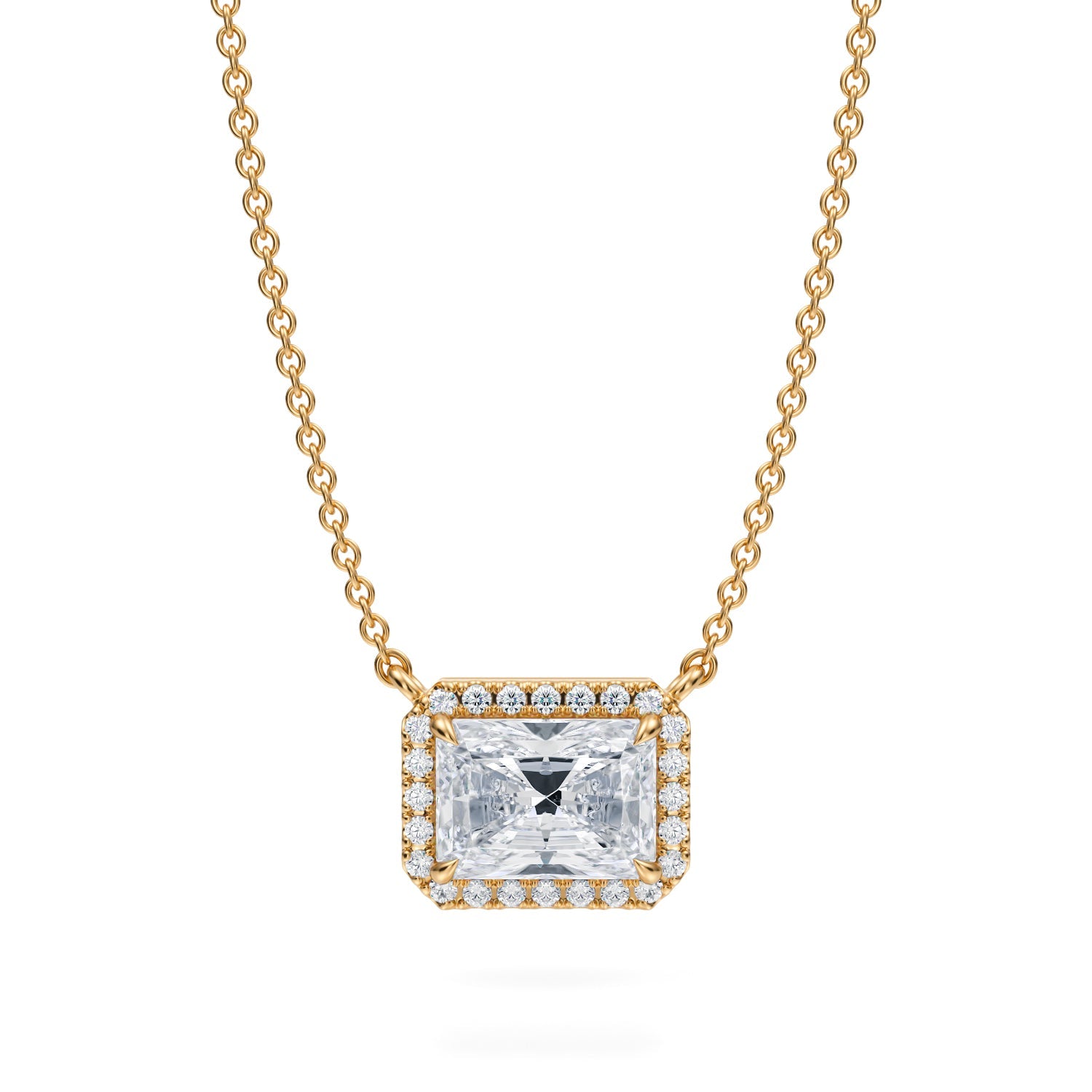 1.5 Carat Radiant Classic Halo Pendant - Michael Gabriels