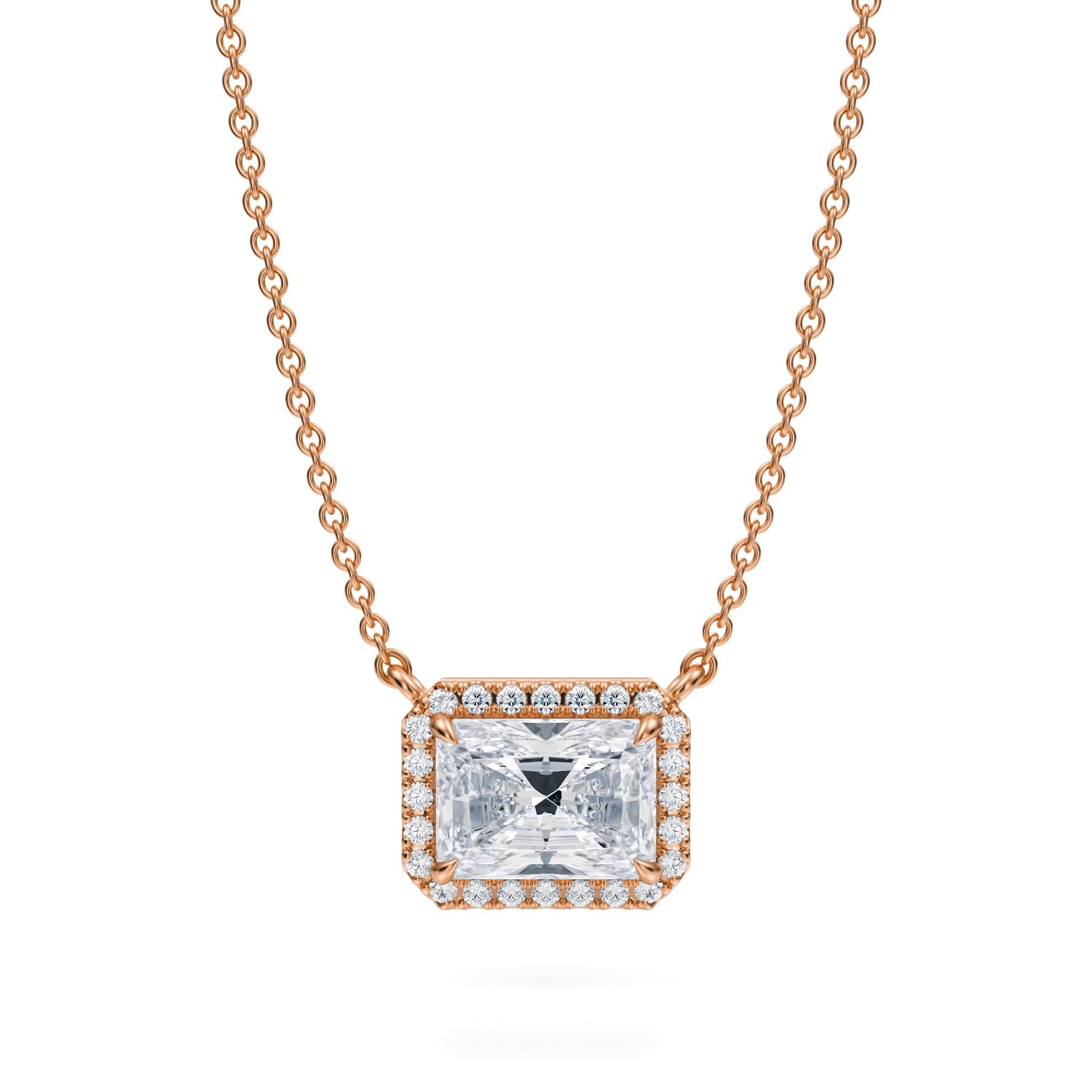 1.5 Carat Radiant Classic Halo Pendant - Michael Gabriels