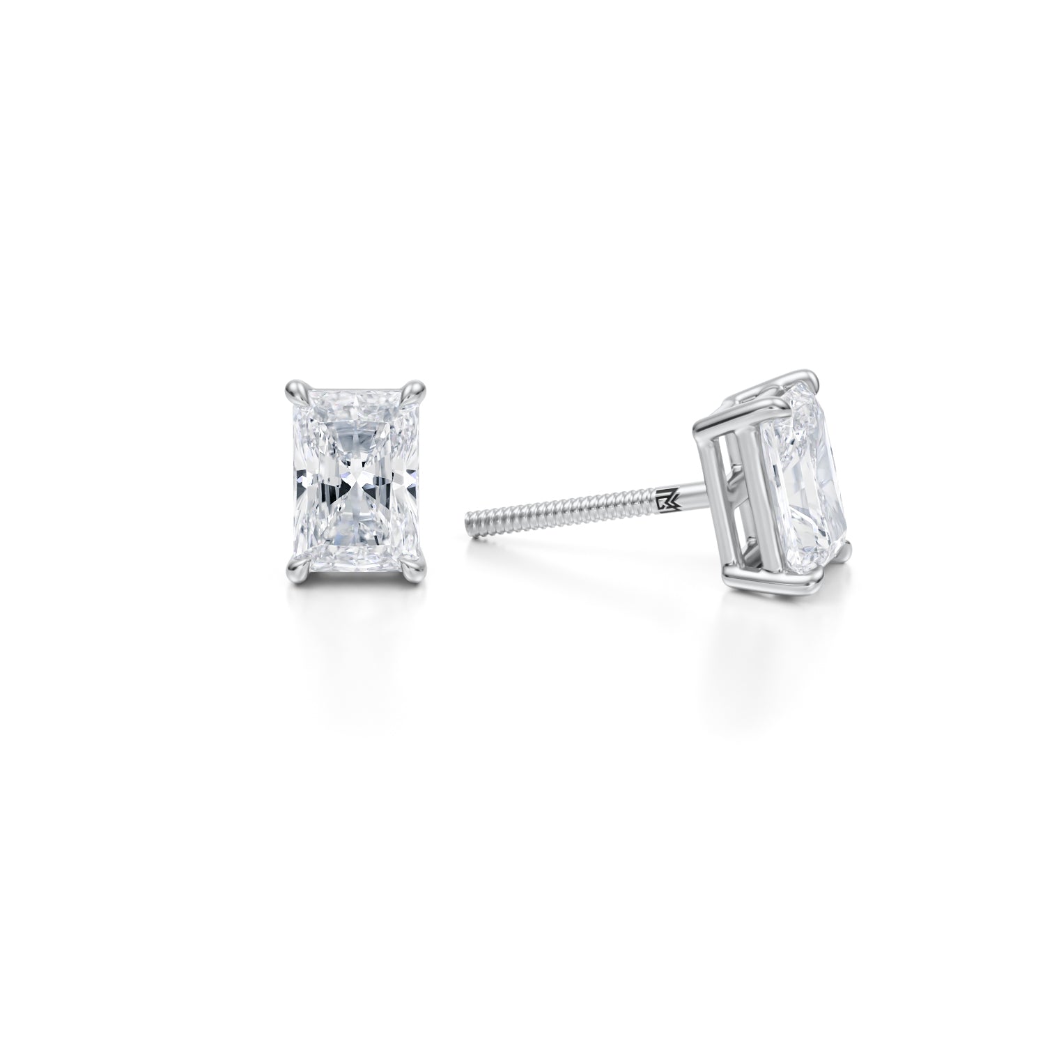 1.5 Carat Radiant Lab Grown Diamond Stud Earrings - Michael Gabriels