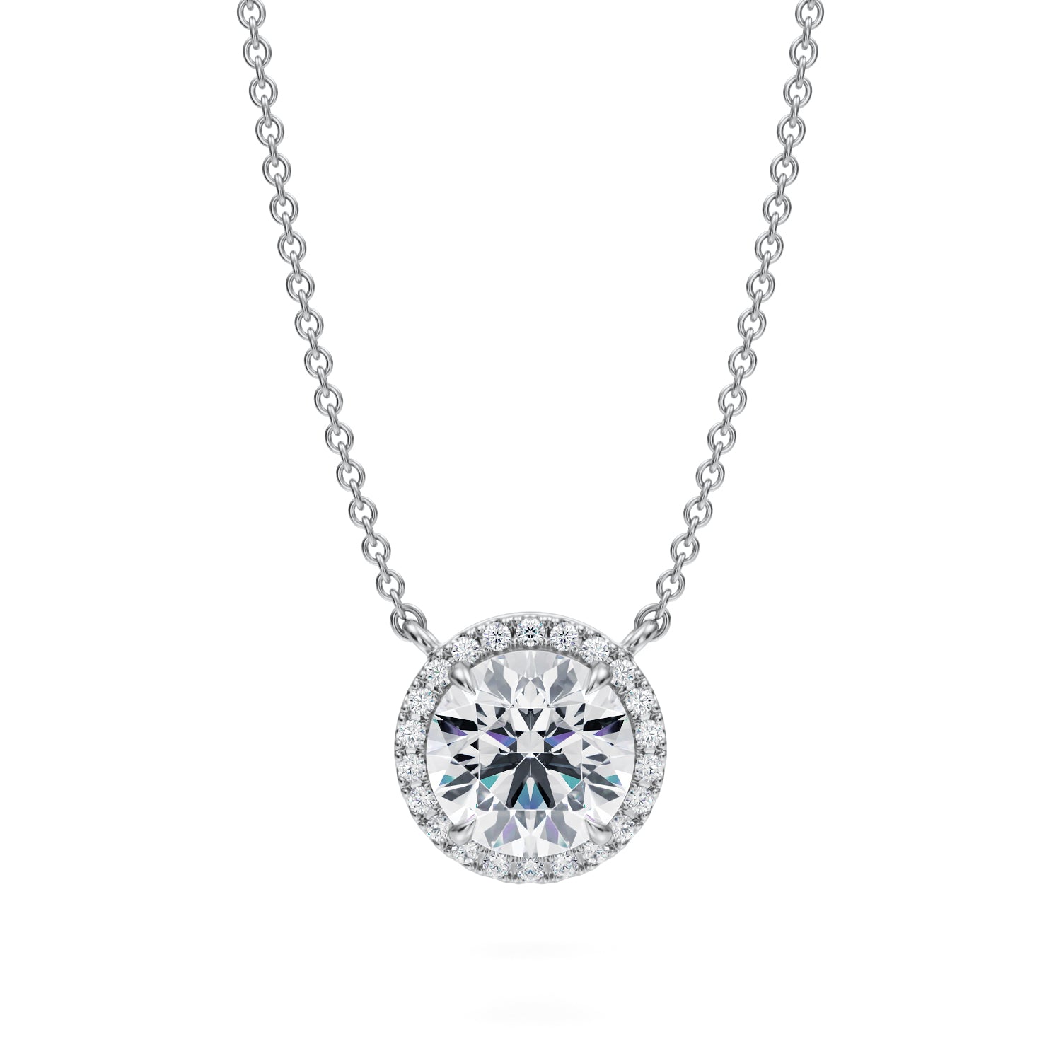 1.5 Carat Round Classic Halo Pendant - Michael Gabriels