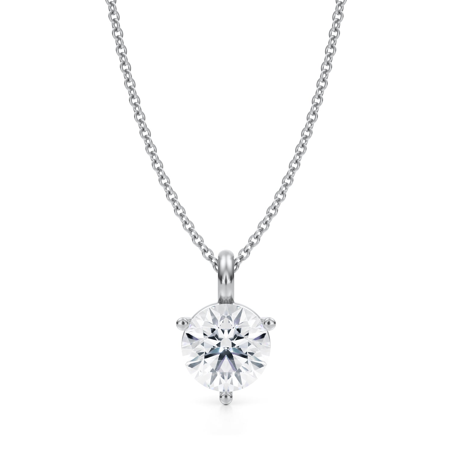 1.5 Carat Round Lab Grown Diamond Solitaire Pendant - Michael Gabriels