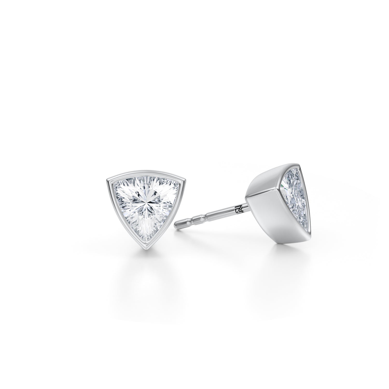 1.50 Carat Trillion Bezel Stud Lab Grown Diamond Earrings - Michael Gabriels