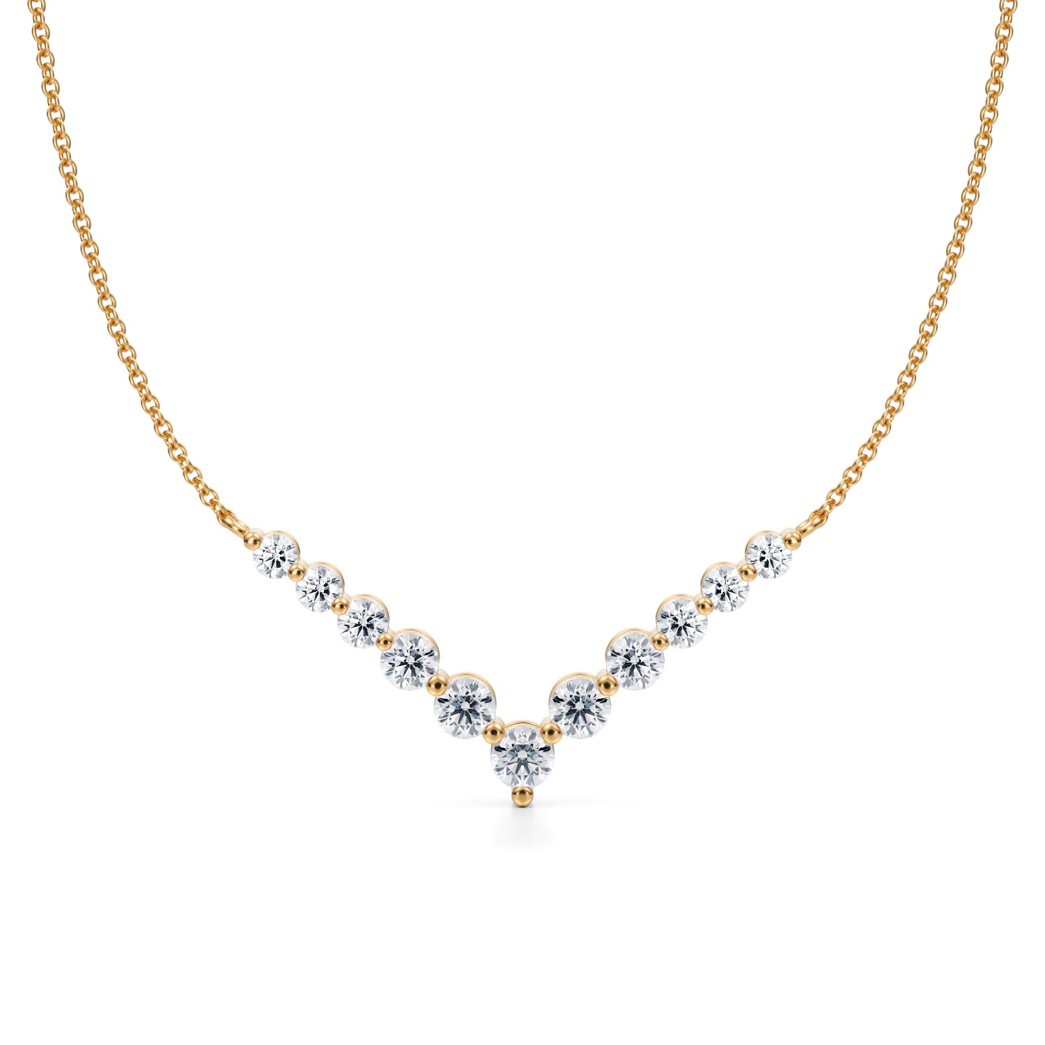 1 Carat Chevron Lab Grown Diamond Necklace - Michael Gabriels