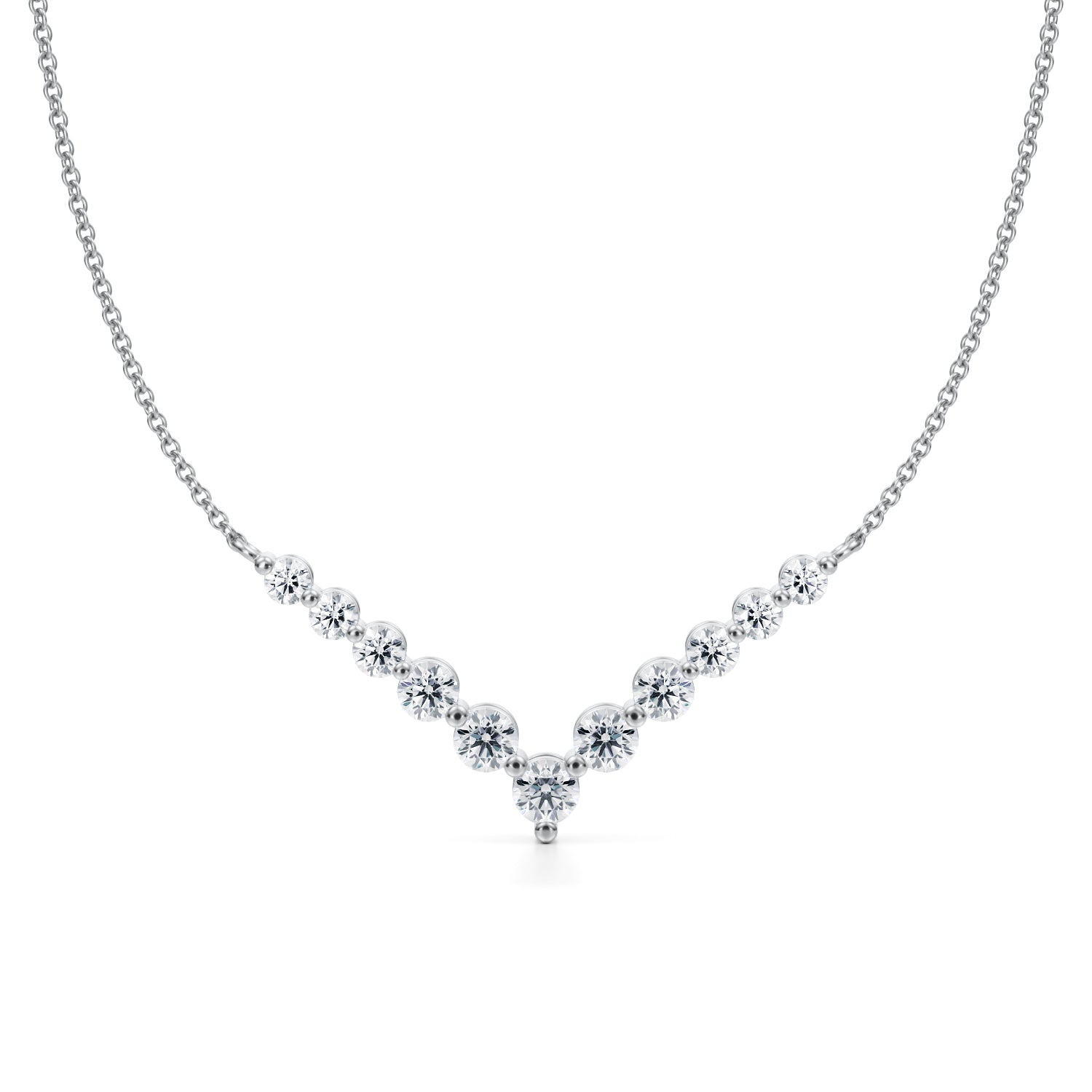 1 Carat Chevron Lab Grown Diamond Necklace - Michael Gabriels