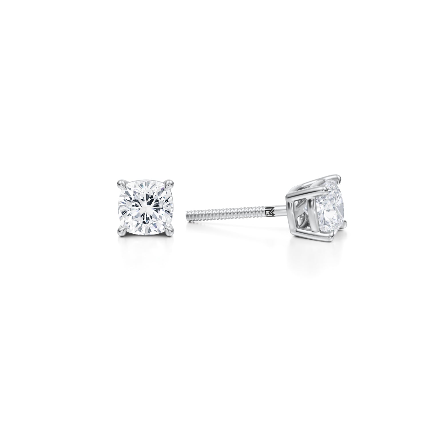 1 Carat Cushion Lab Grown Diamond Stud Earrings - Michael Gabriels
