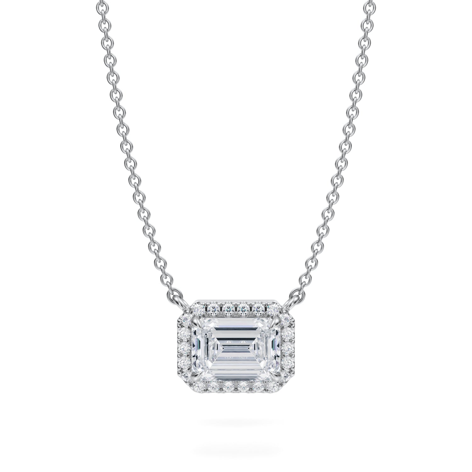 1 Carat Emerald Classic Halo Pendant - Michael Gabriels