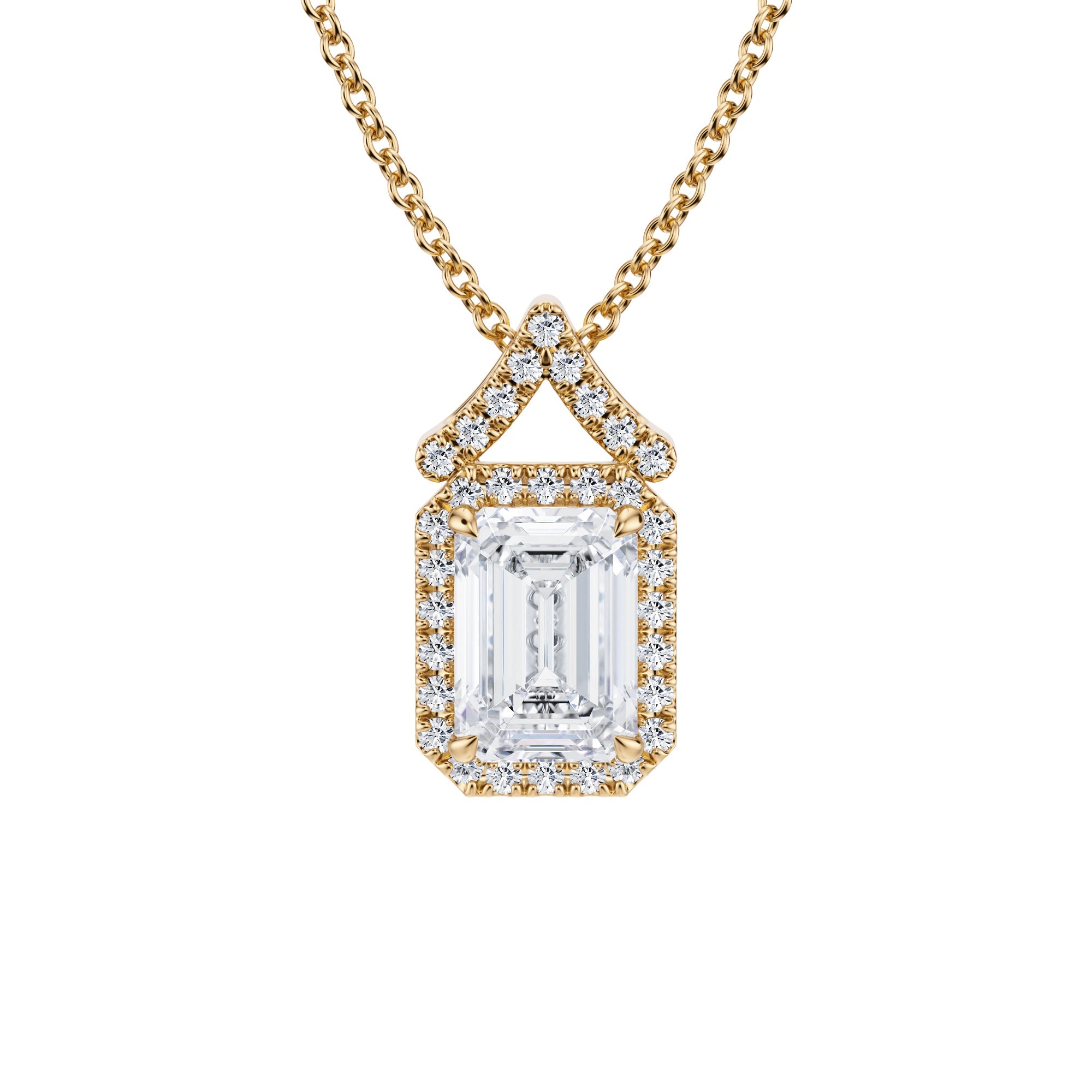 1 Carat Emerald Halo Pendants - Michael Gabriels