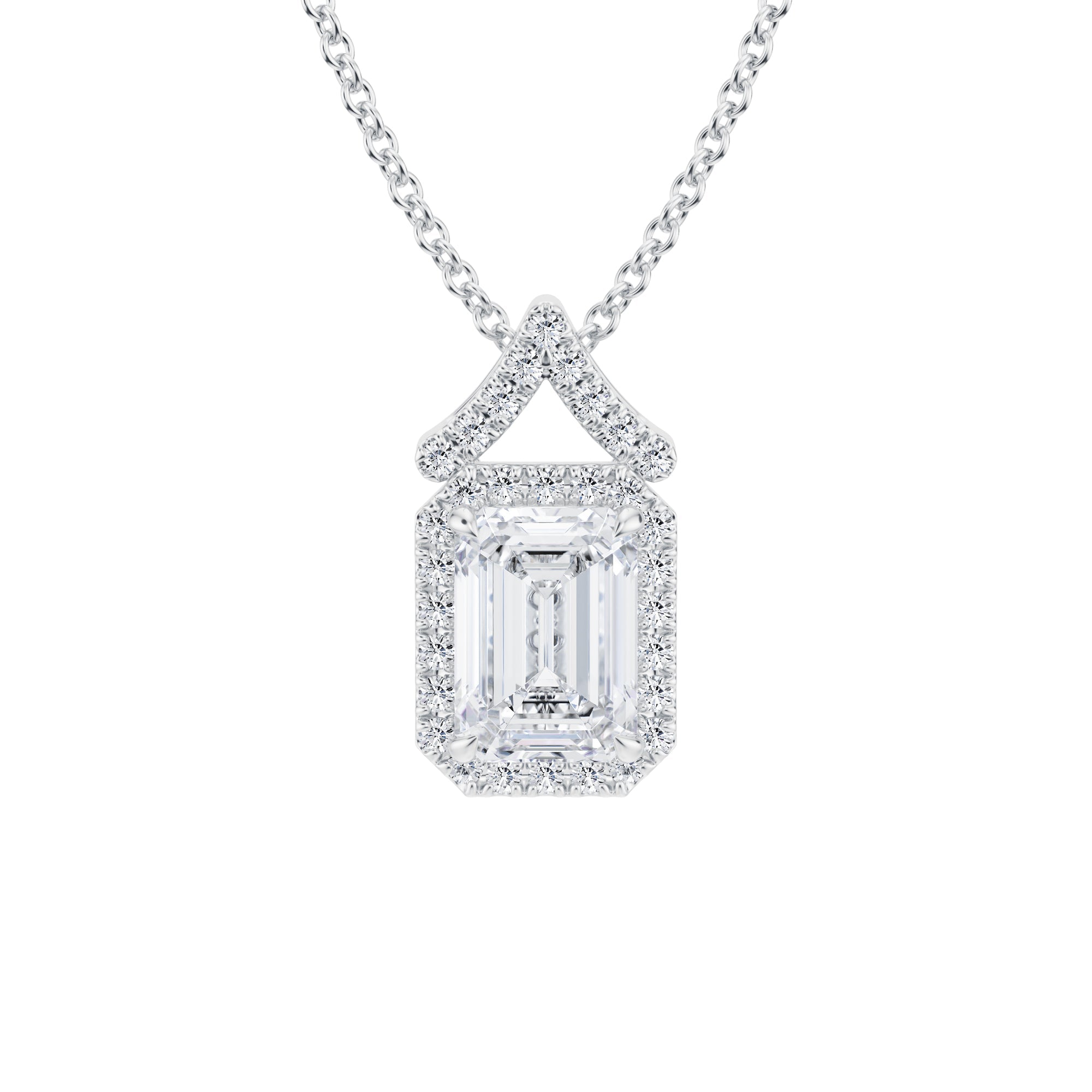 1 Carat Emerald Halo Pendants - Michael Gabriels