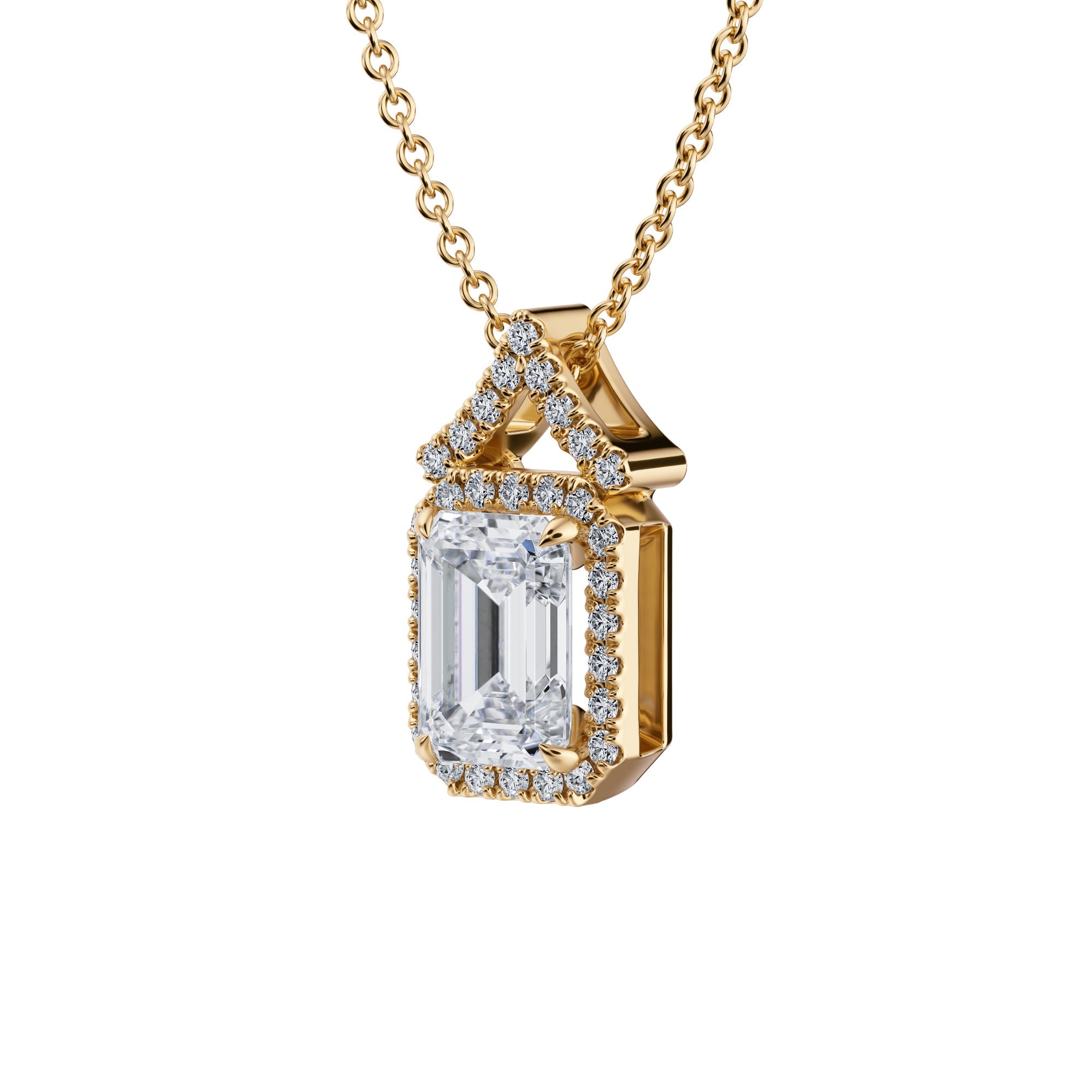 1 Carat Emerald Halo Pendants - Michael Gabriels