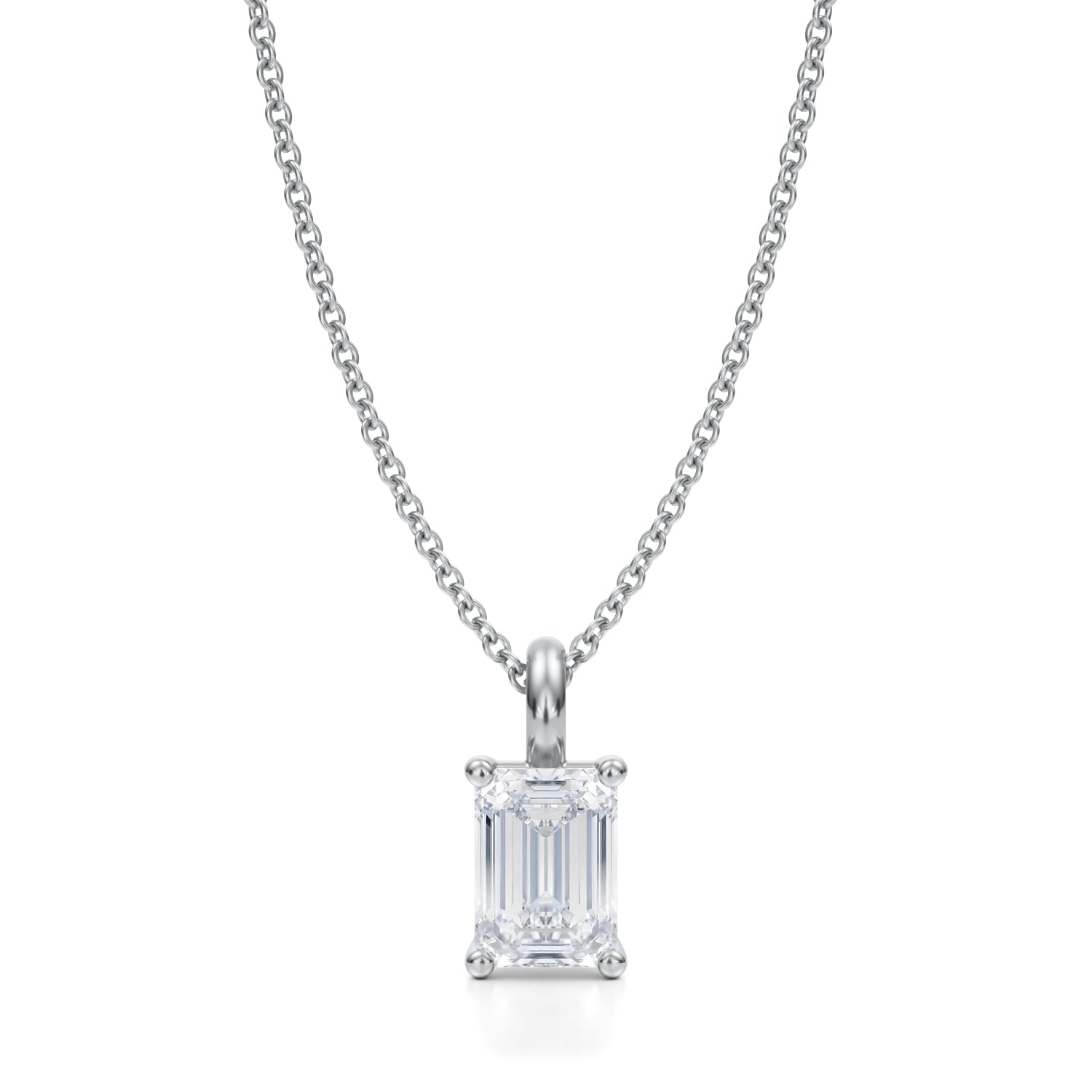 1 Carat Emerald Lab Grown Diamond Solitaire Pendant - Michael Gabriels