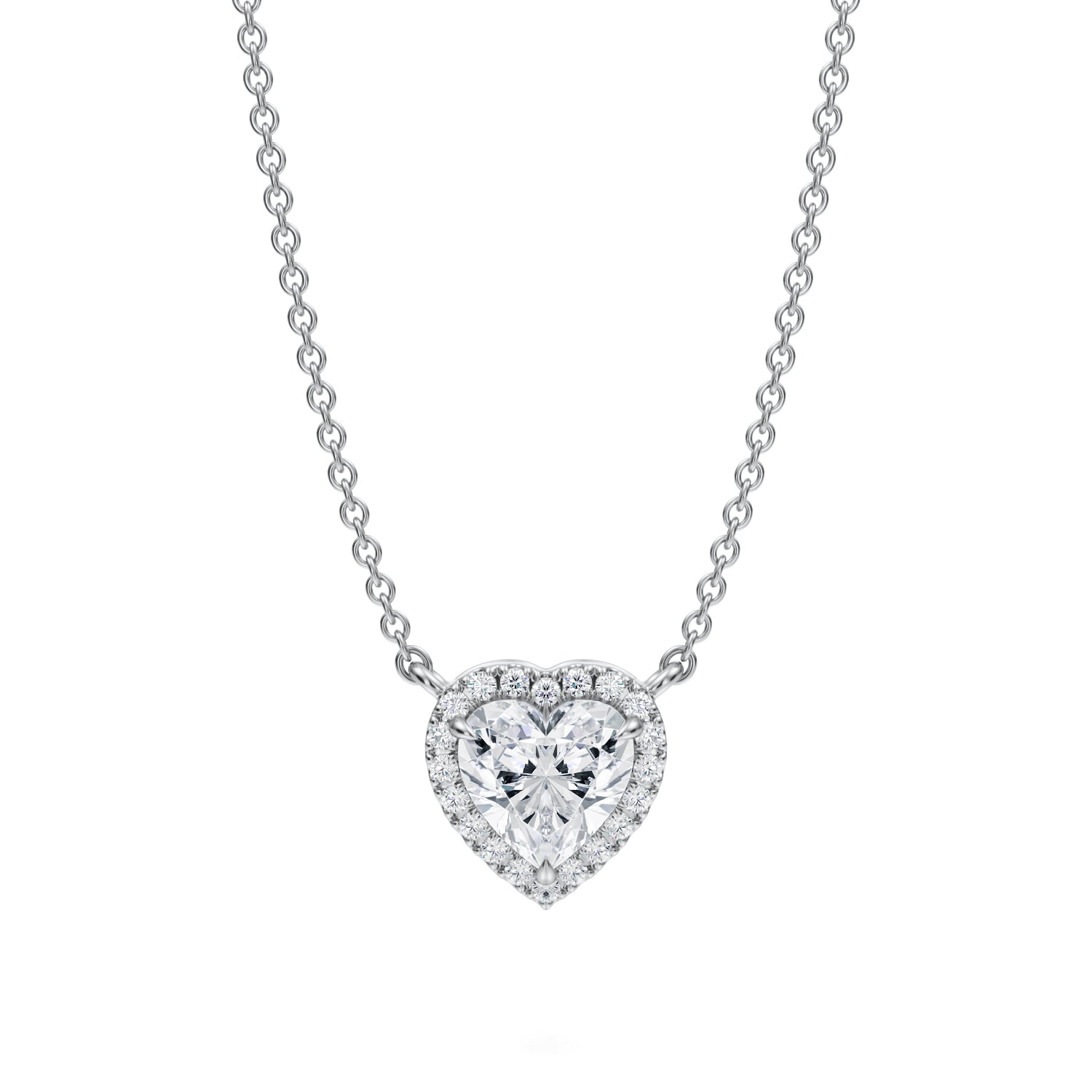 1 Carat Heart Shape Classic Halo Pendant - Michael Gabriels