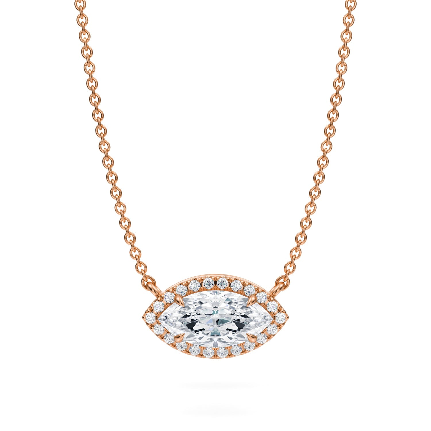 1 Carat Marquise Classic Halo Pendant - Michael Gabriels