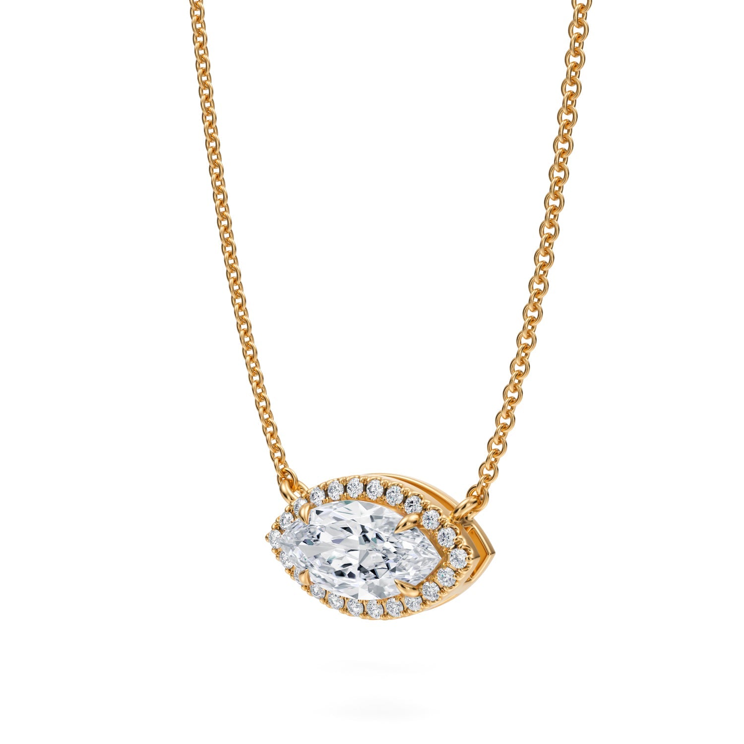 1 Carat Marquise Classic Halo Pendant - Michael Gabriels