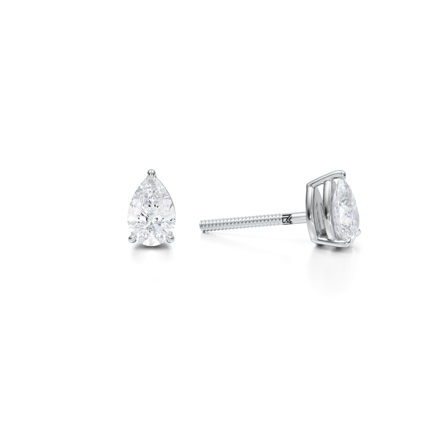 1 Carat Pear Lab Grown Diamond Stud Earrings - Michael Gabriels