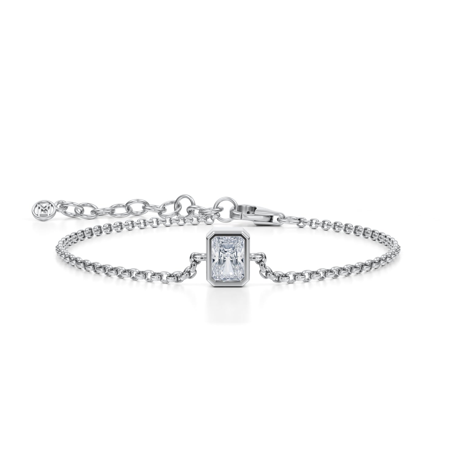 1 Carat Radiant Bezel Solitaire Bracelet - Michael Gabriels
