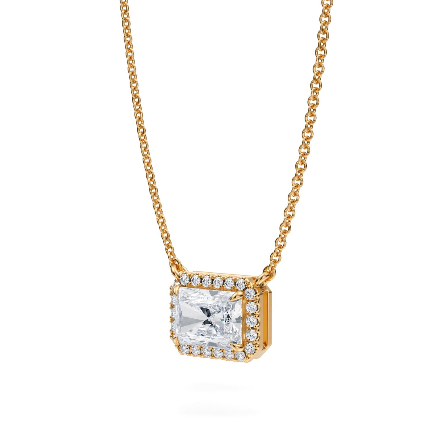 1 Carat Radiant Classic Halo Pendant - Michael Gabriels
