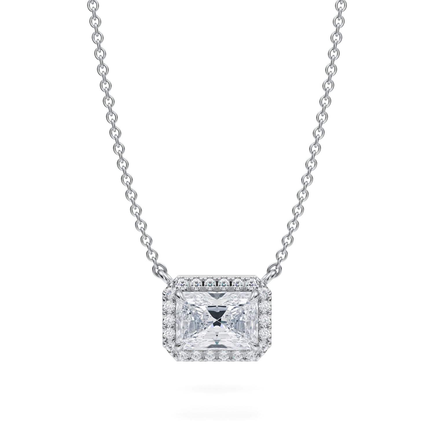 1 Carat Radiant Classic Halo Pendant - Michael Gabriels