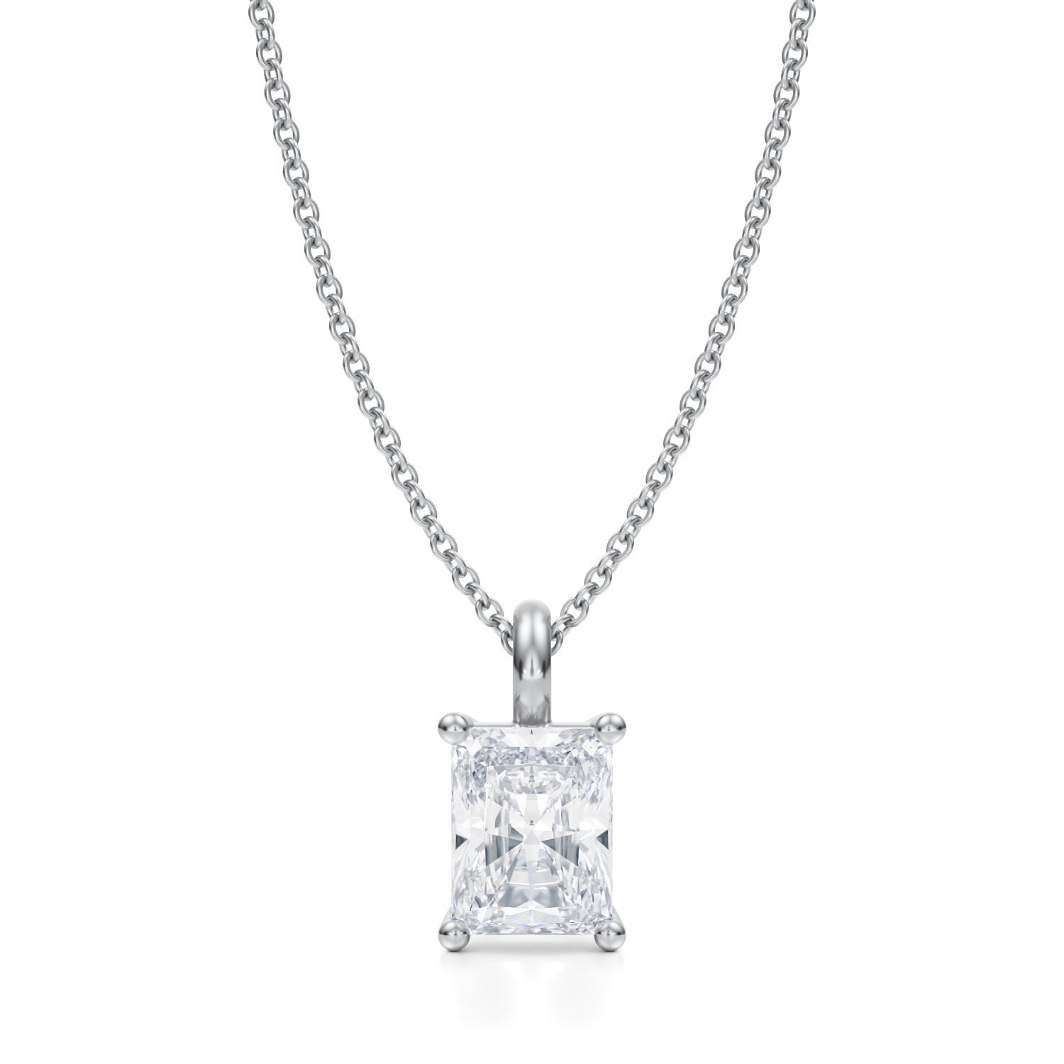 1 Carat Radiant Lab Grown Diamond Solitaire Pendant - Michael Gabriels