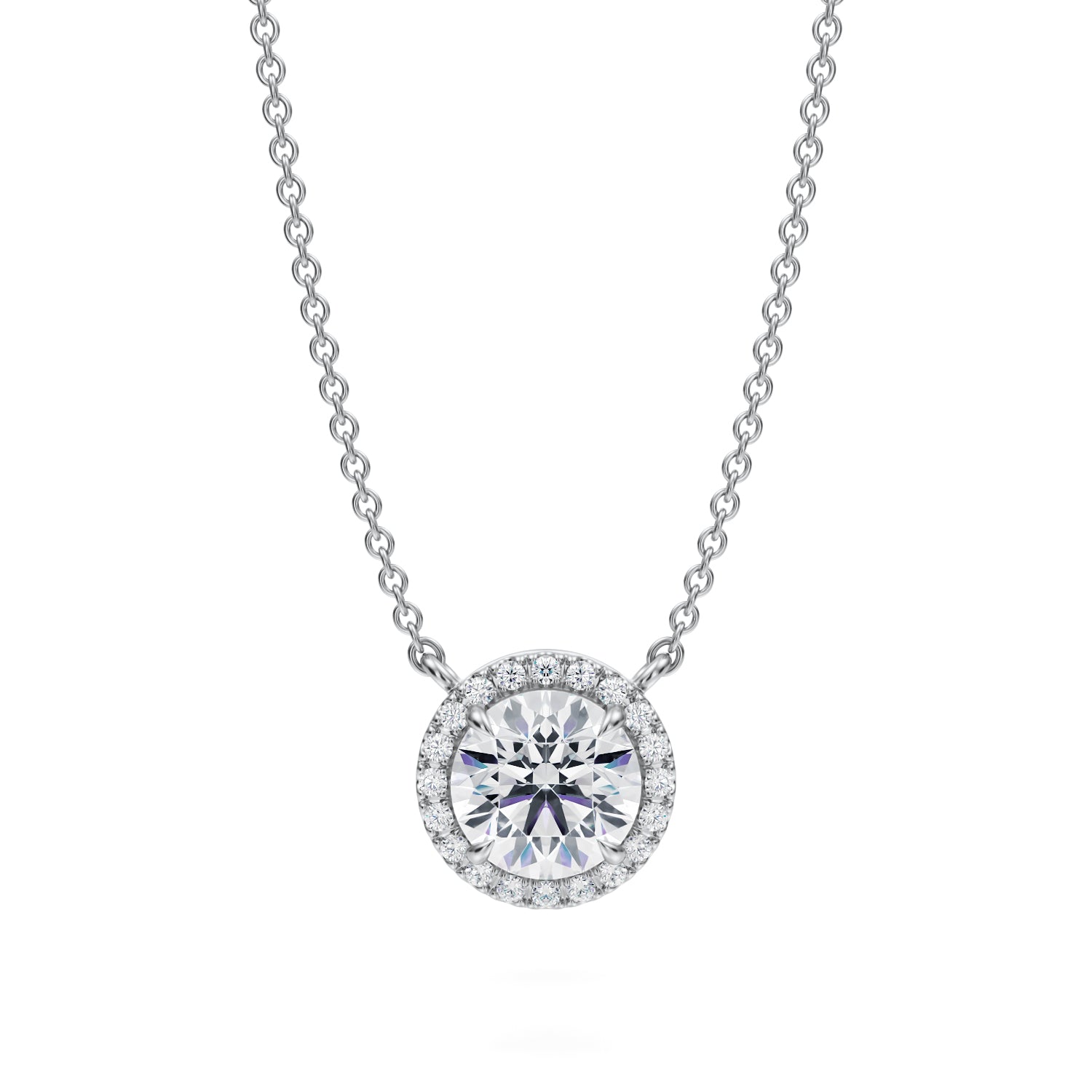 1 Carat Round Classic Halo Pendant - Michael Gabriels