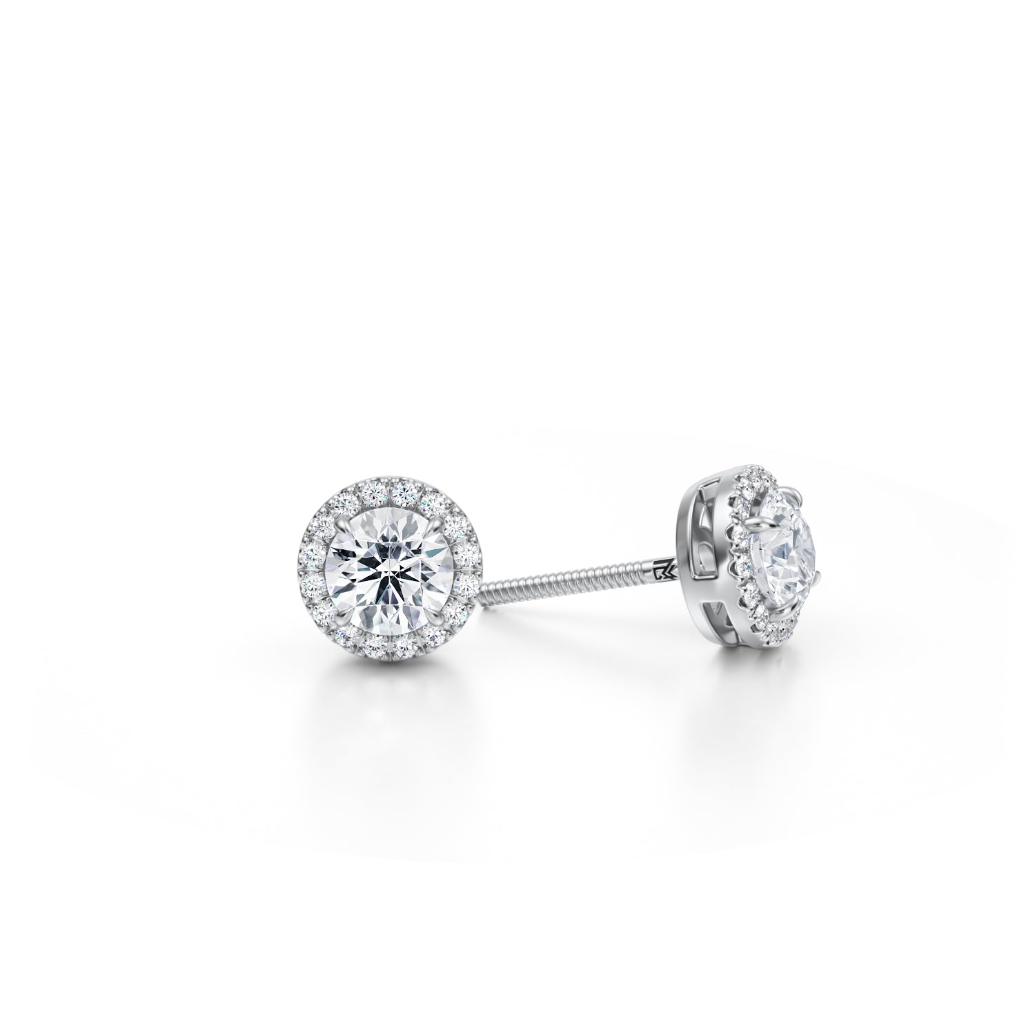 1 Carat Round Halo Stud Earrings - Michael Gabriels
