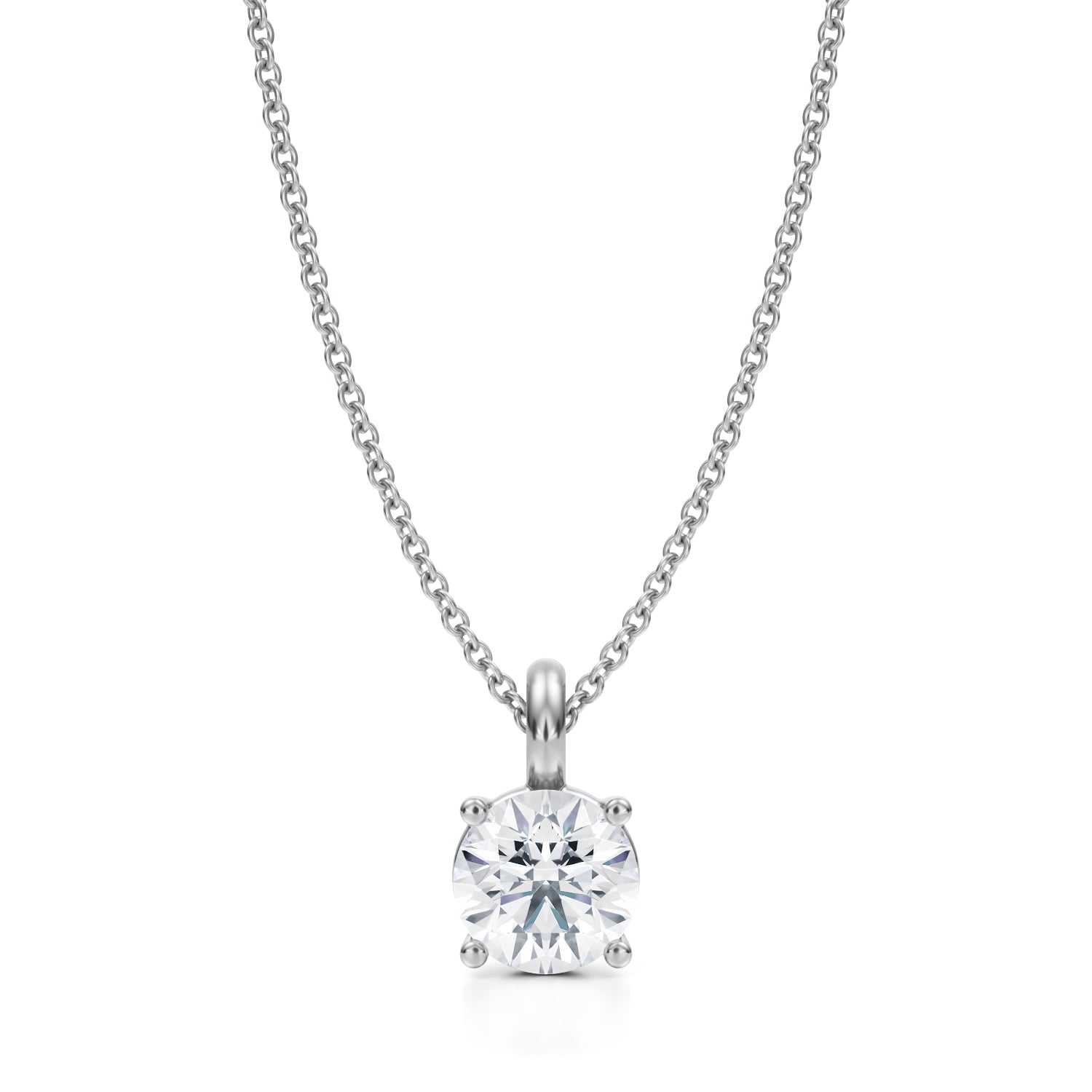 1 Carat Round Lab Grown Diamond Solitaire Pendant - Michael Gabriels