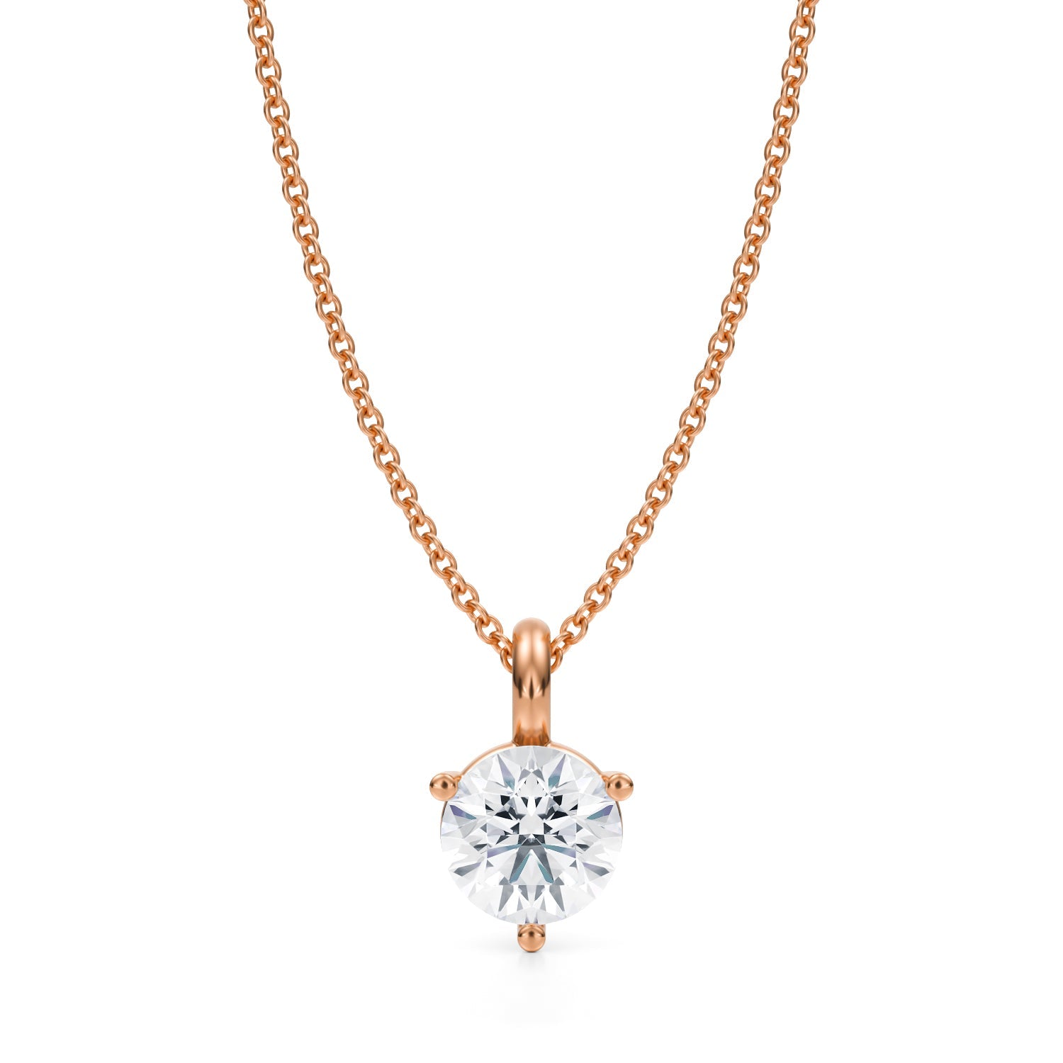 1 Carat Round Lab Grown Diamond Solitaire Pendant - Michael Gabriels
