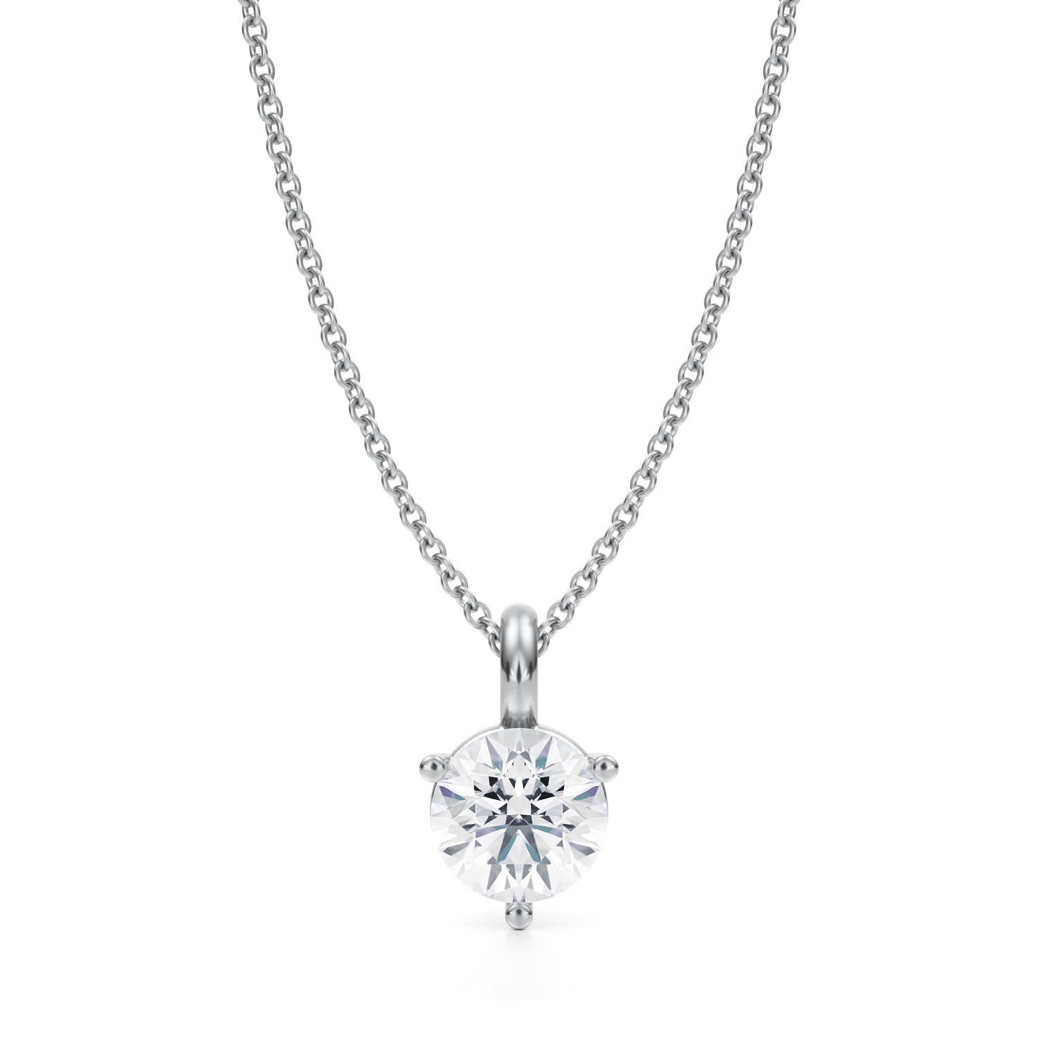 1 Carat Round Lab Grown Diamond Solitaire Pendant - Michael Gabriels