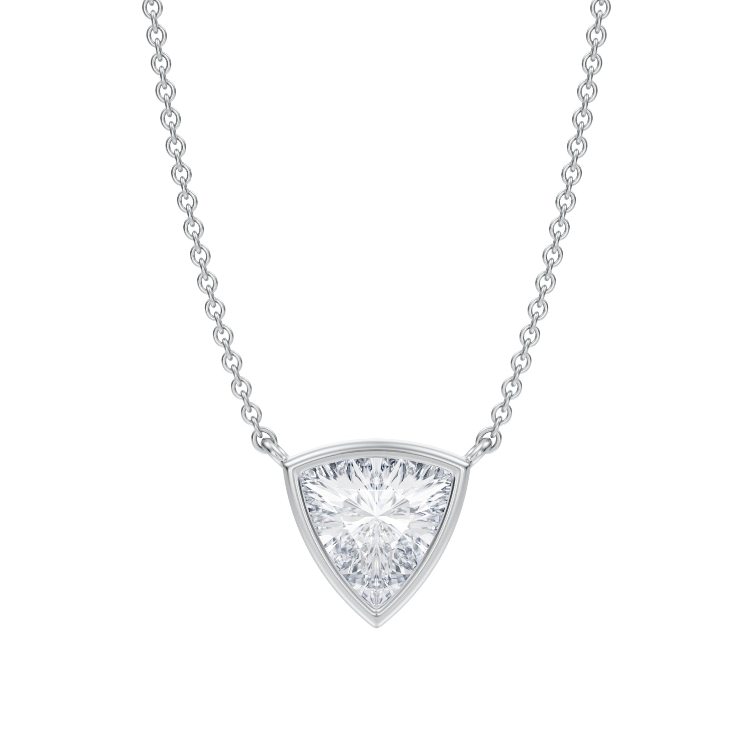 1 Carat Trillion Bezel Solitaire Pendant Necklace - Michael Gabriels