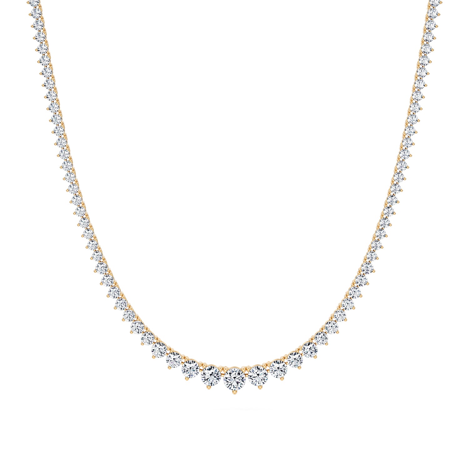 10 Carat Lab Grown Diamond Graduated Tennis Necklace - Michael Gabriels