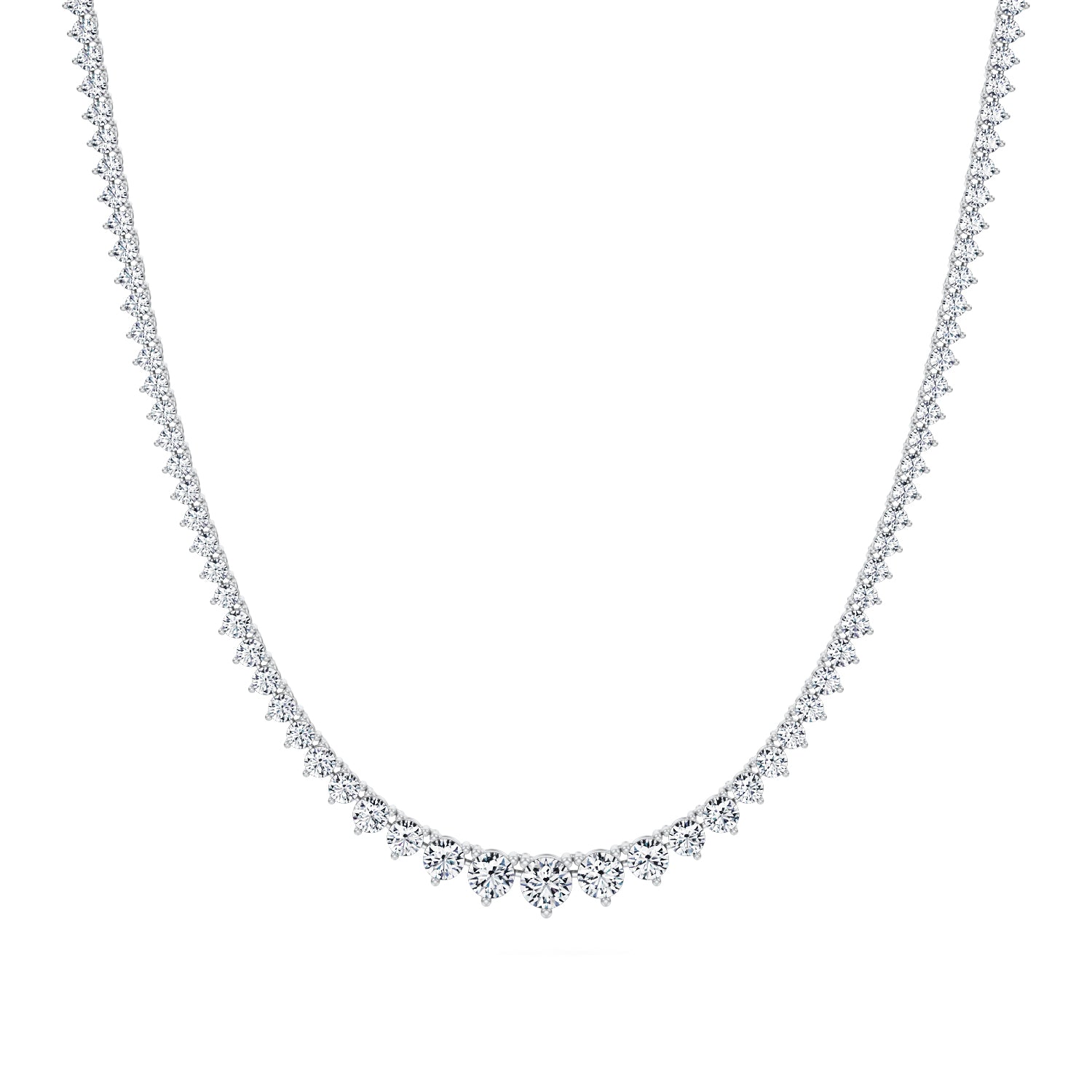 10 Carat Lab Grown Diamond Graduated Tennis Necklace - Michael Gabriels