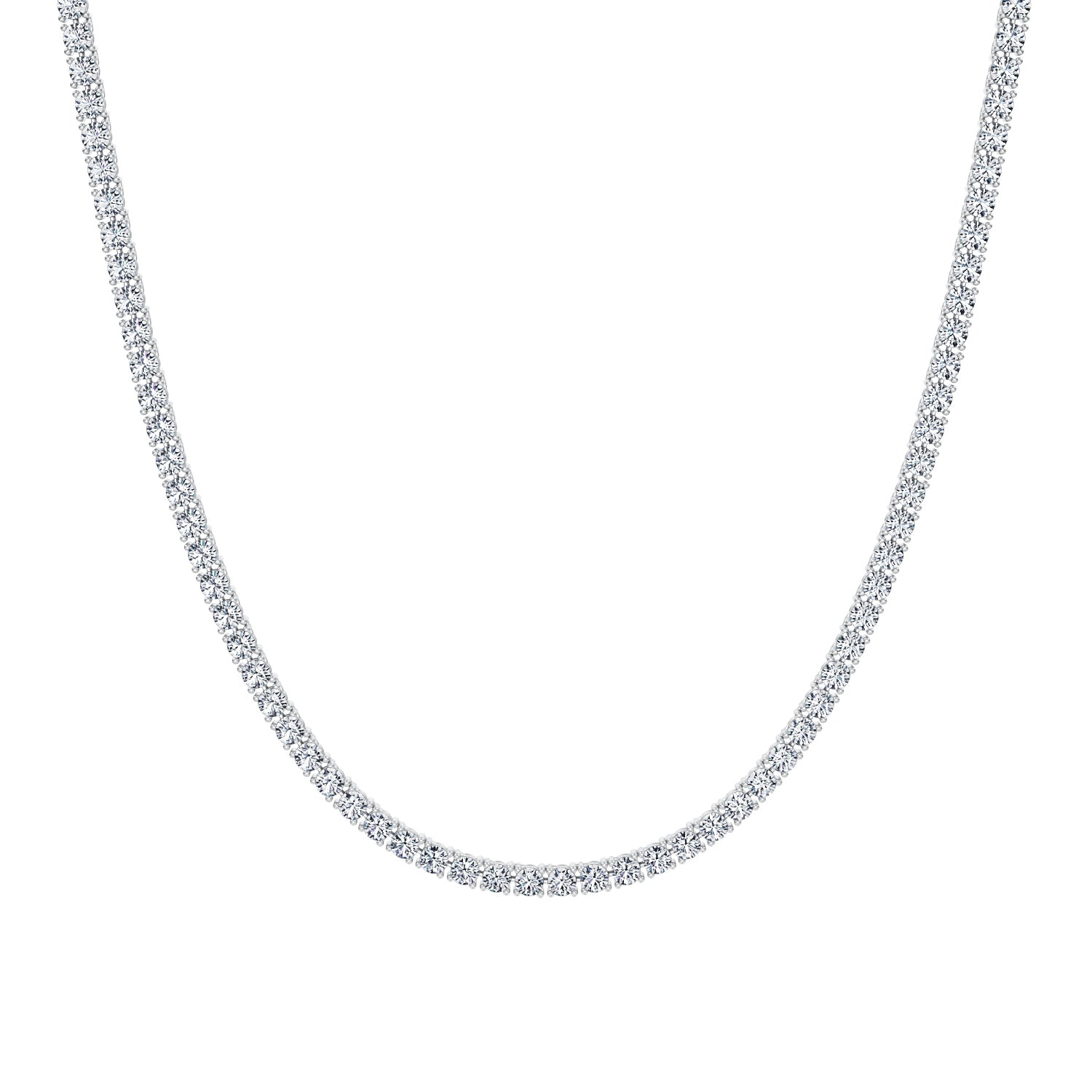 10 Carat Round Lab Grown Diamond Tennis Necklace - Main Image