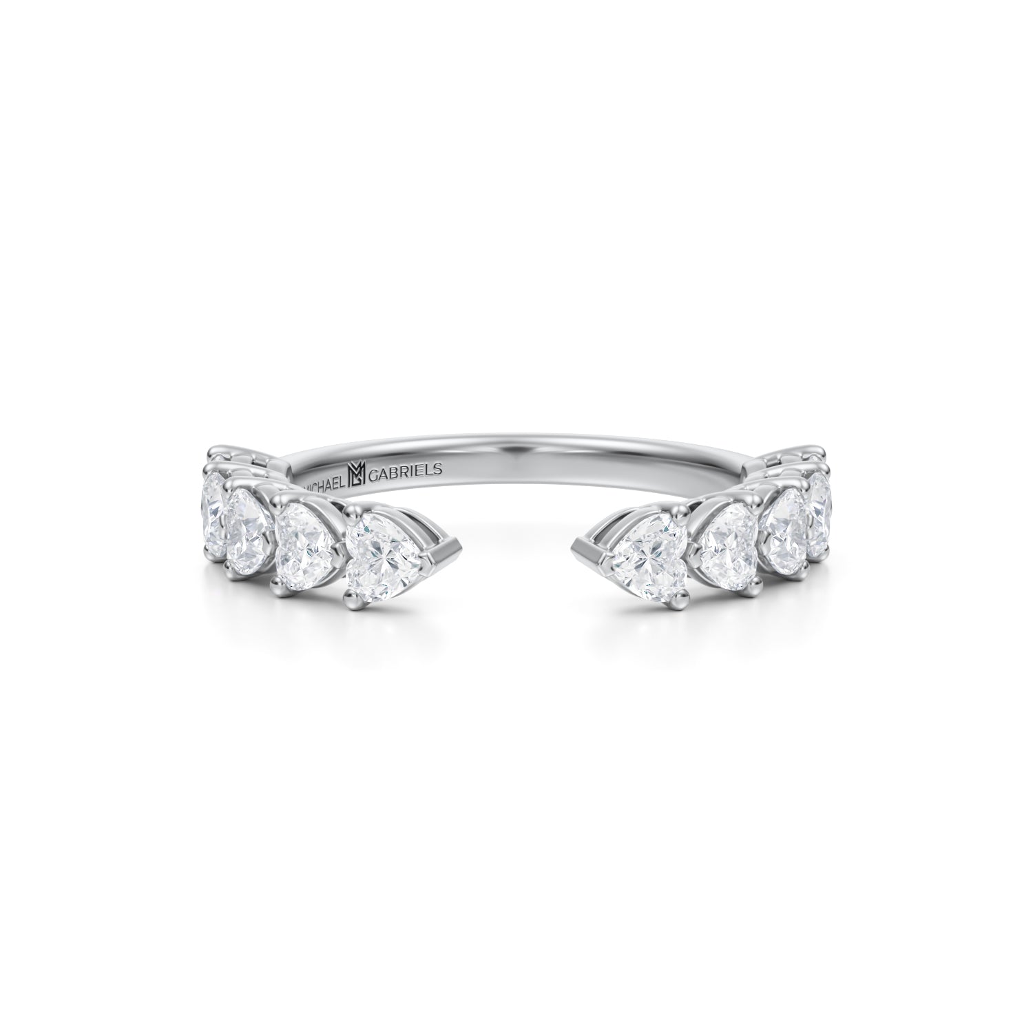 10 Stone Open Heart Ring - Michael Gabriels
