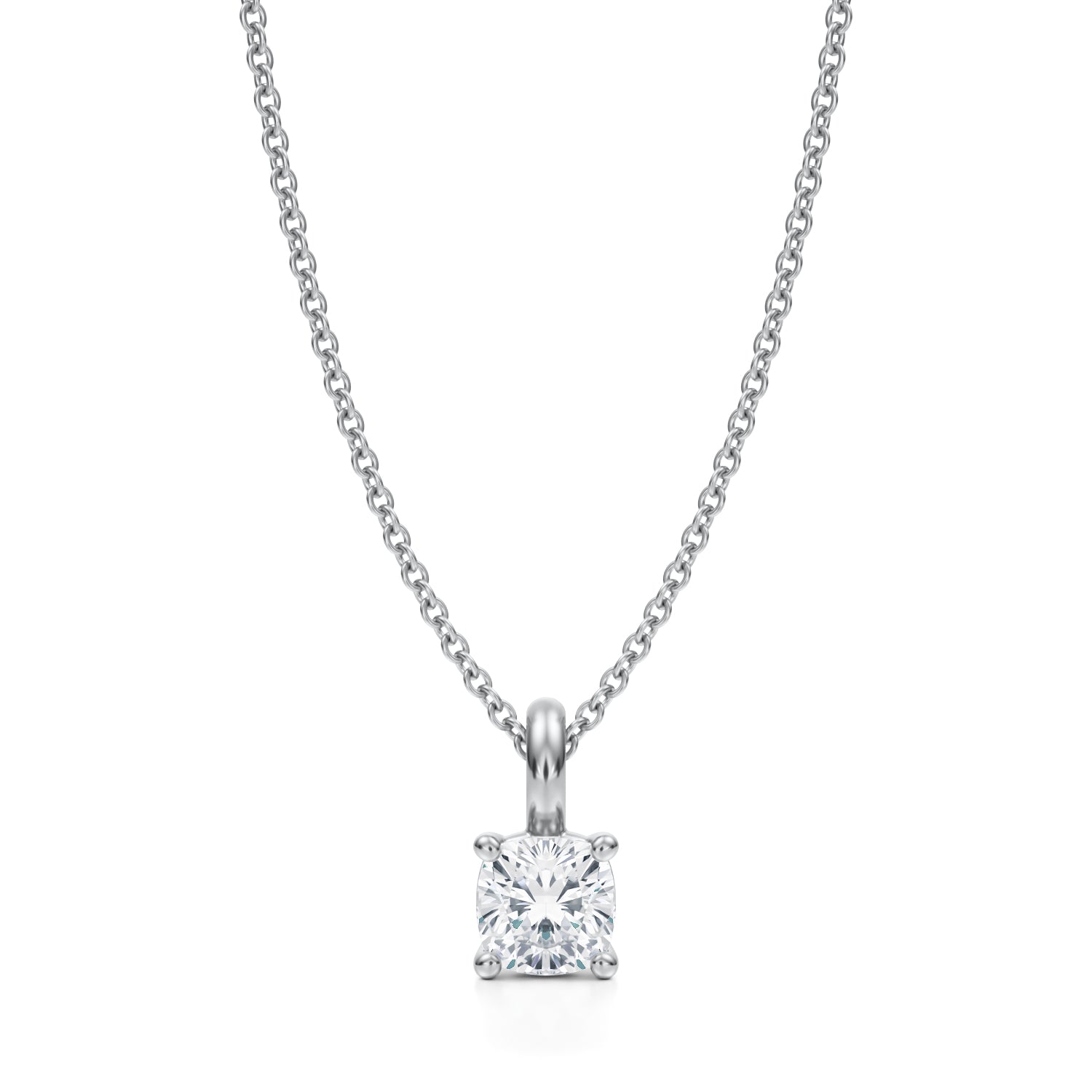 1/2 Carat Cushion Lab Grown Diamond Solitaire Pendant - Michael Gabriels