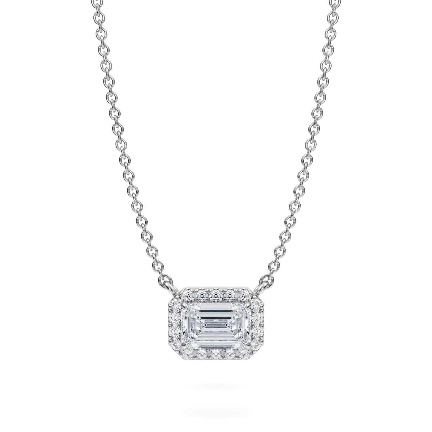 1/2 Carat Emerald Classic Halo Pendant - Michael Gabriels