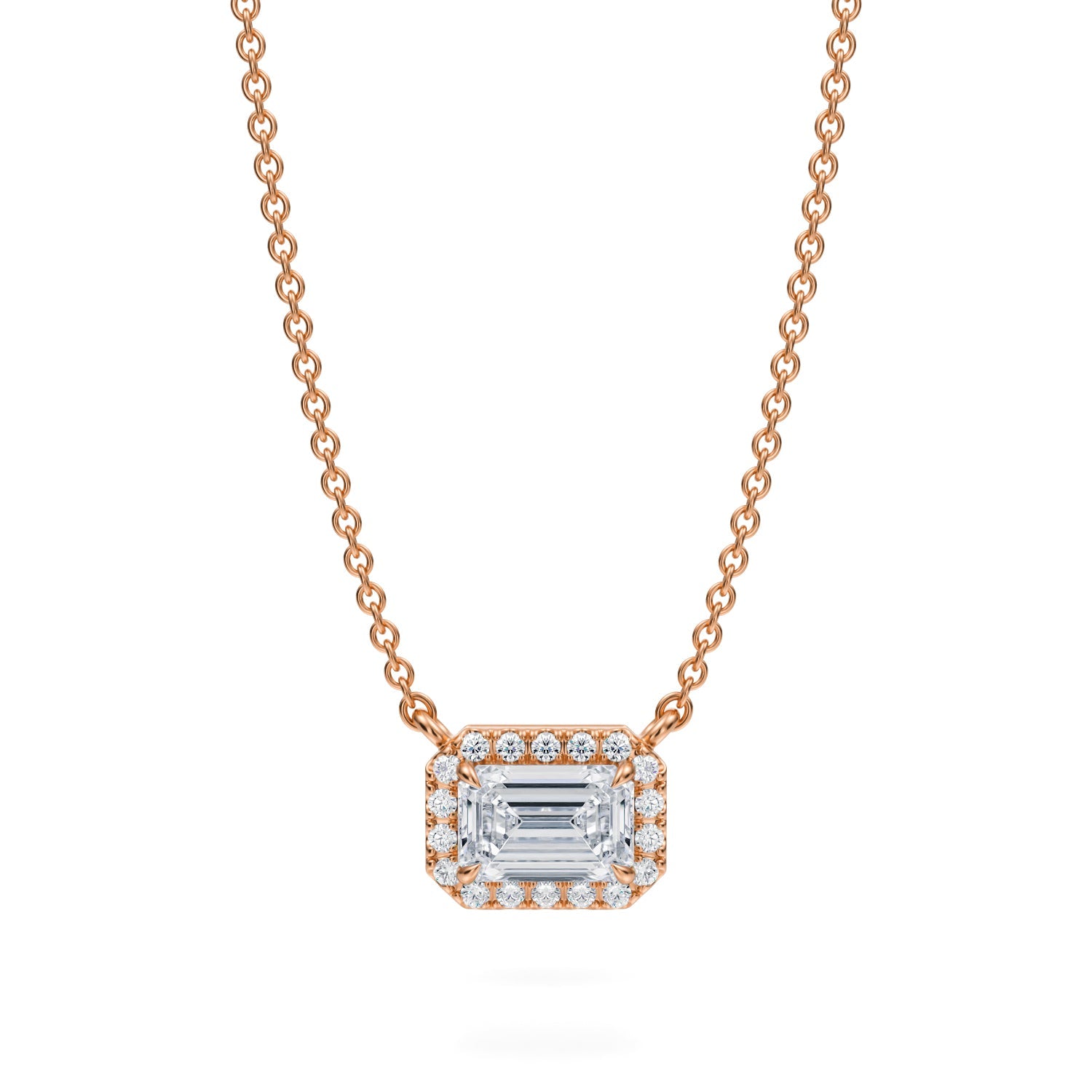 1/2 Carat Emerald Classic Halo Pendant - Michael Gabriels