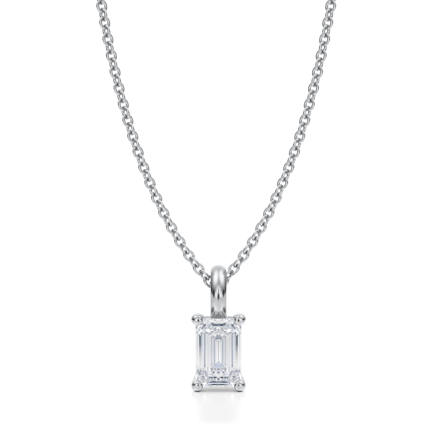 1/2 Carat Emerald Lab Grown Diamond Solitaire Pendant - Michael Gabriels
