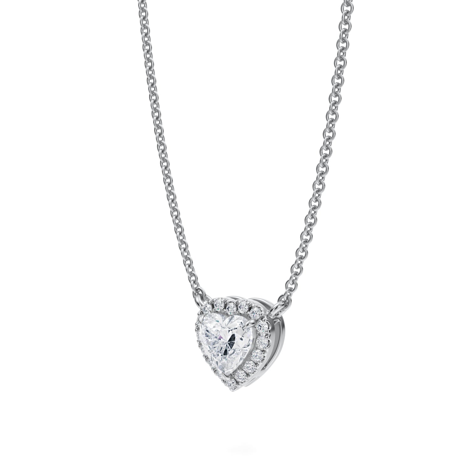 1/2 Carat Heart Shape Classic Halo Pendant - Michael Gabriels