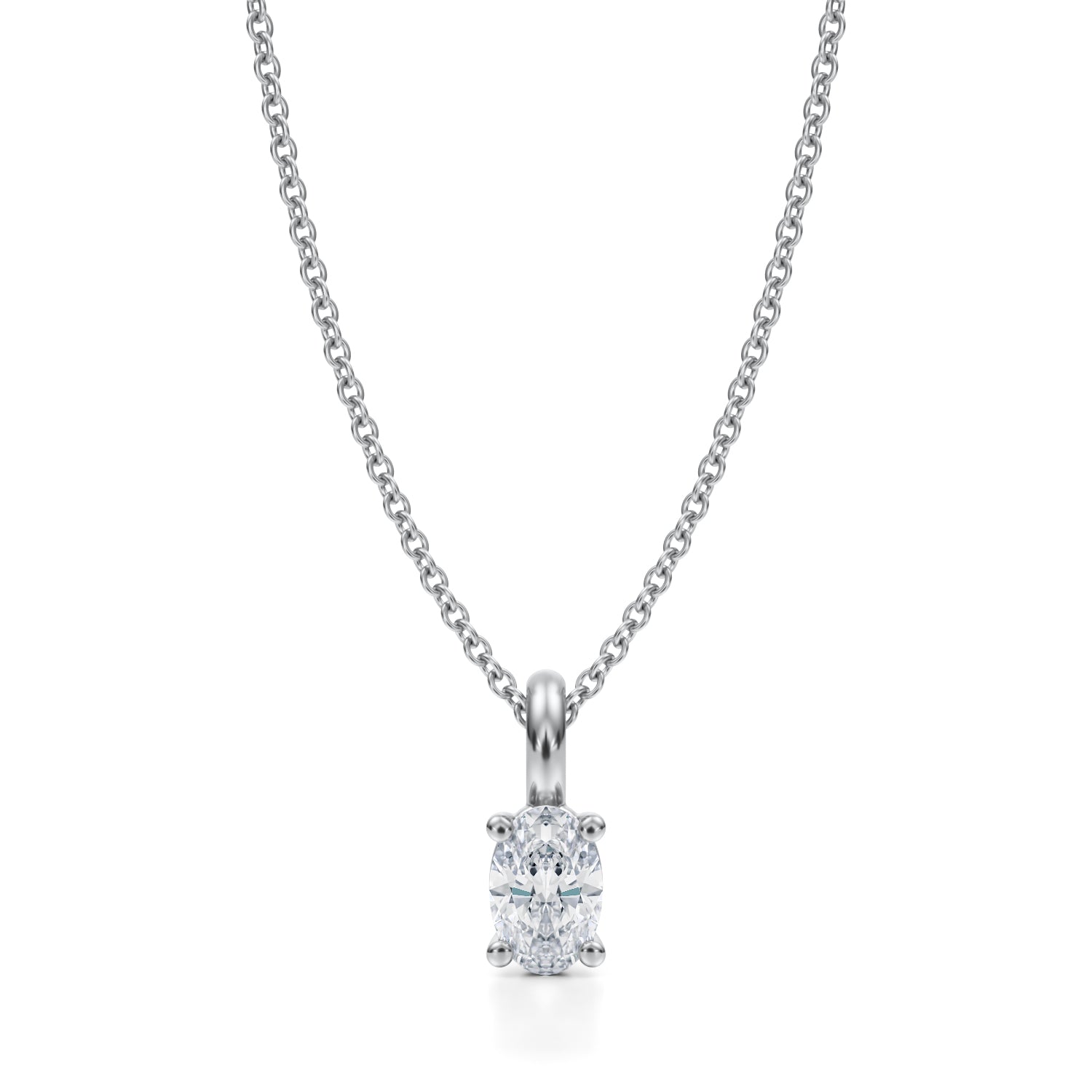 1/2 Carat Oval Lab Grown Diamond Solitaire Pendant - Michael Gabriels