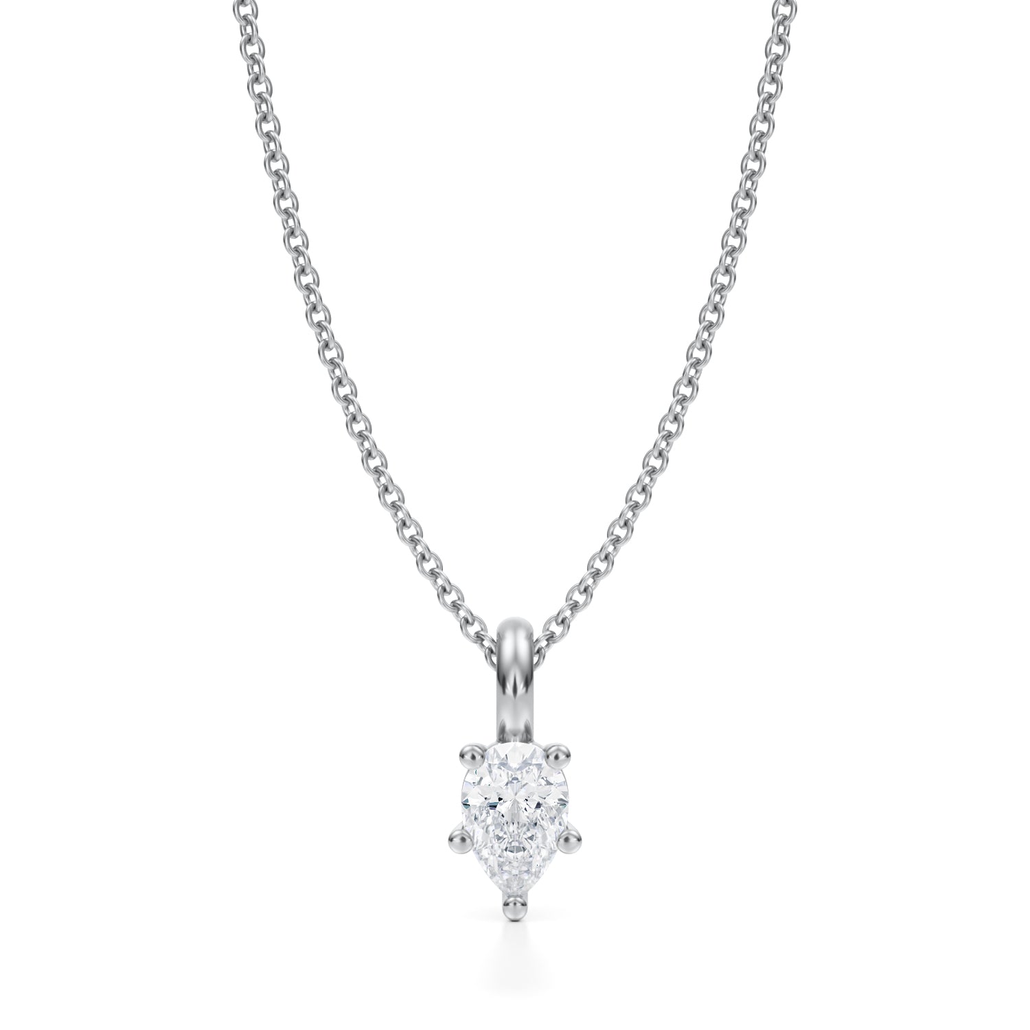 1/2 Carat Pear Lab Grown Diamond Solitaire Pendant - Michael Gabriels