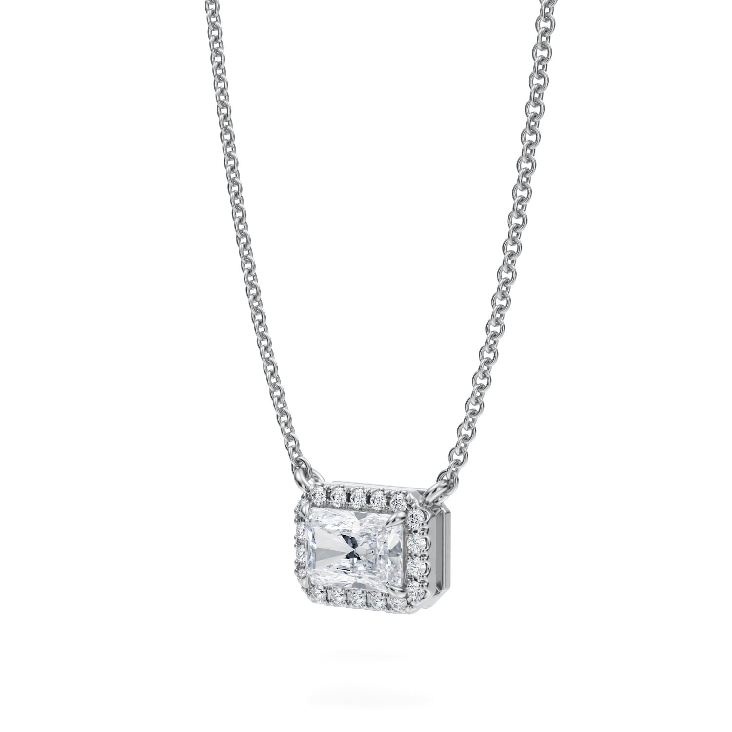 1/2 Carat Radiant Classic Halo Pendant - Michael Gabriels