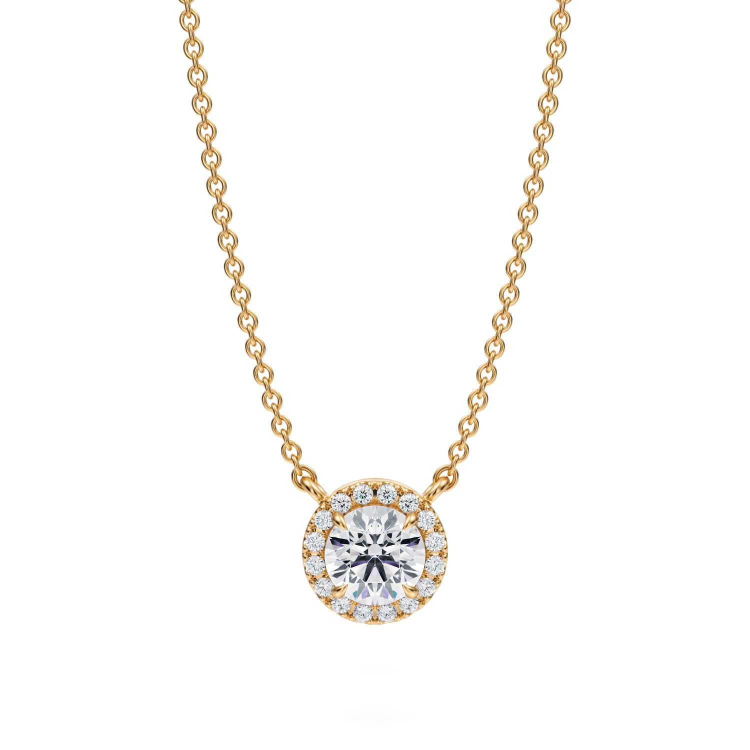 1/2 Carat Round Classic Halo Pendant - Michael Gabriels