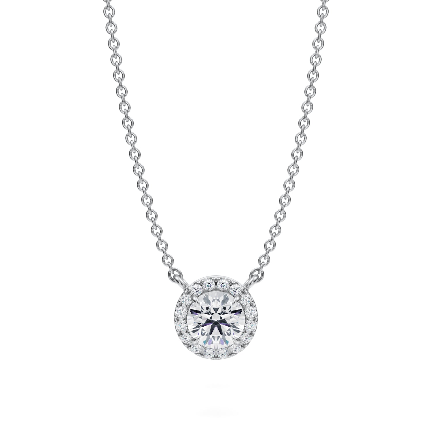 1/2 Carat Round Classic Halo Pendant - Michael Gabriels