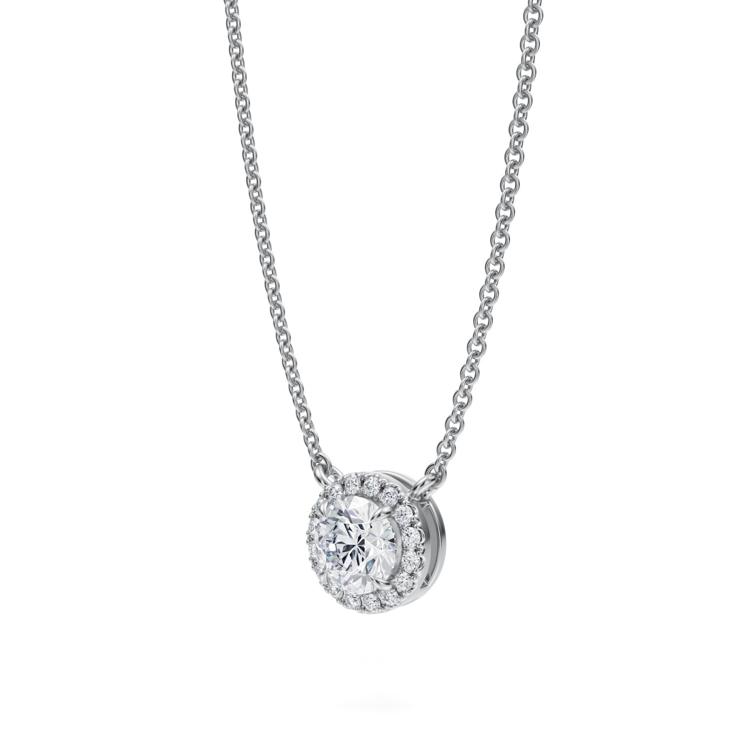 1/2 Carat Round Classic Halo Pendant - Michael Gabriels